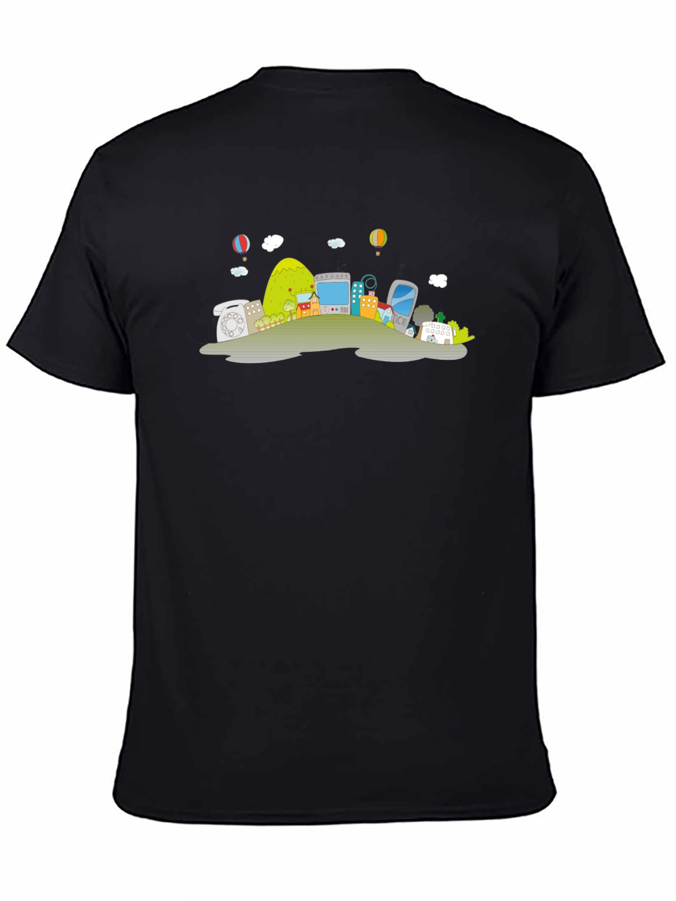 Black Novelty Techscape Black T-Shirt view 4