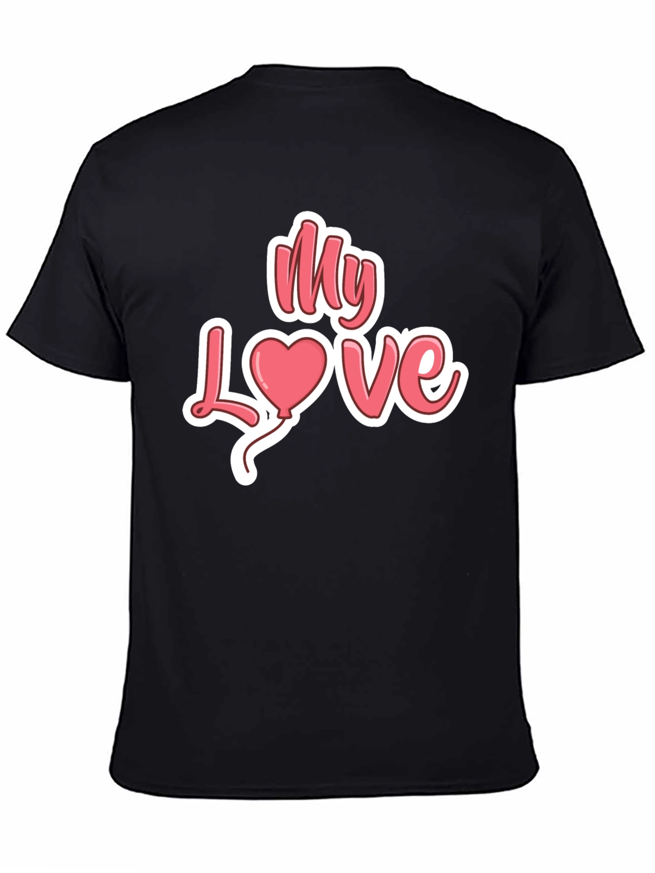 Black My Love Heart Valentine's Day Graphic Tee view 4