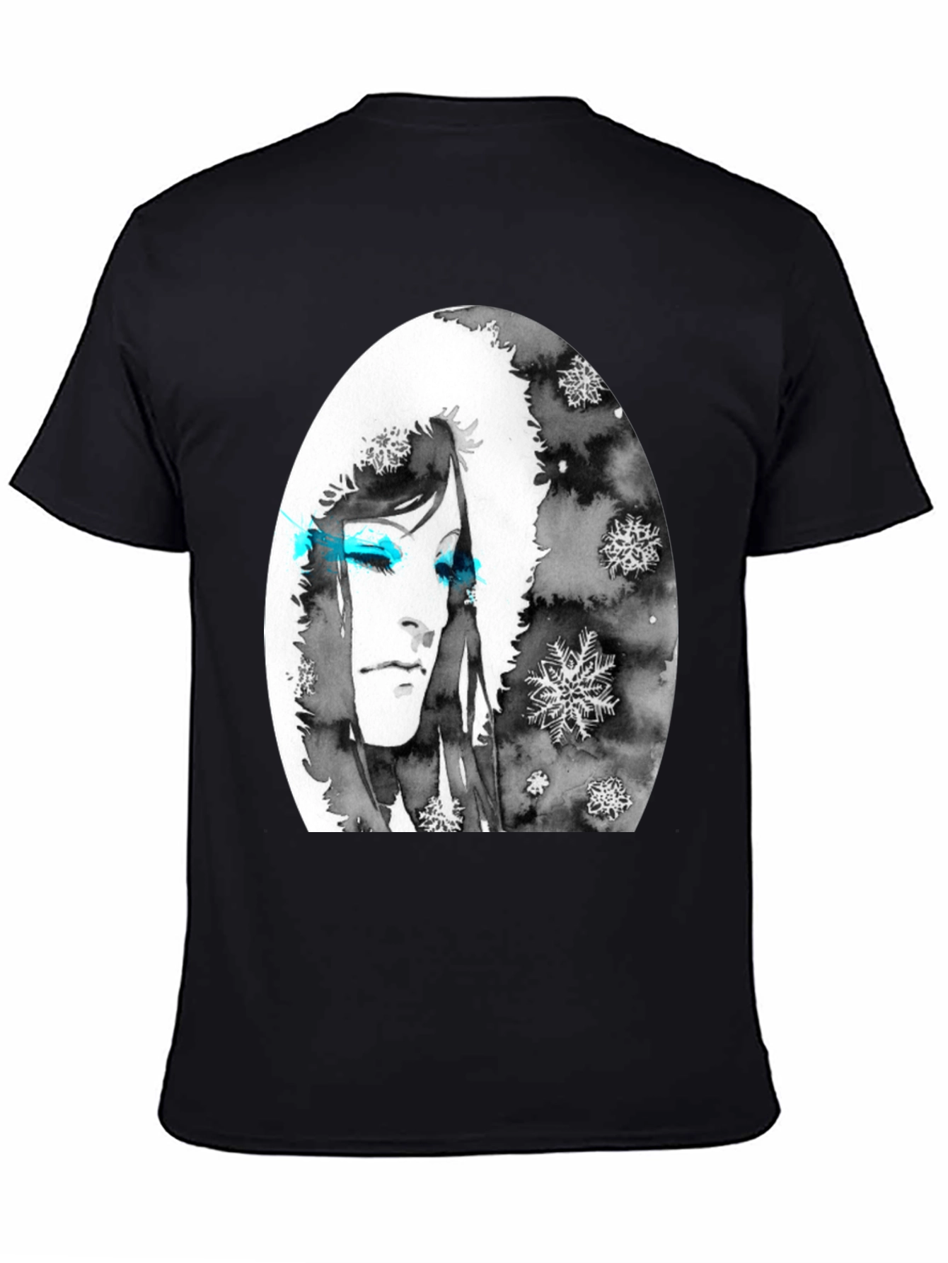 Black Winter Woman Graphic Tee - Soft Black Cotton view 4