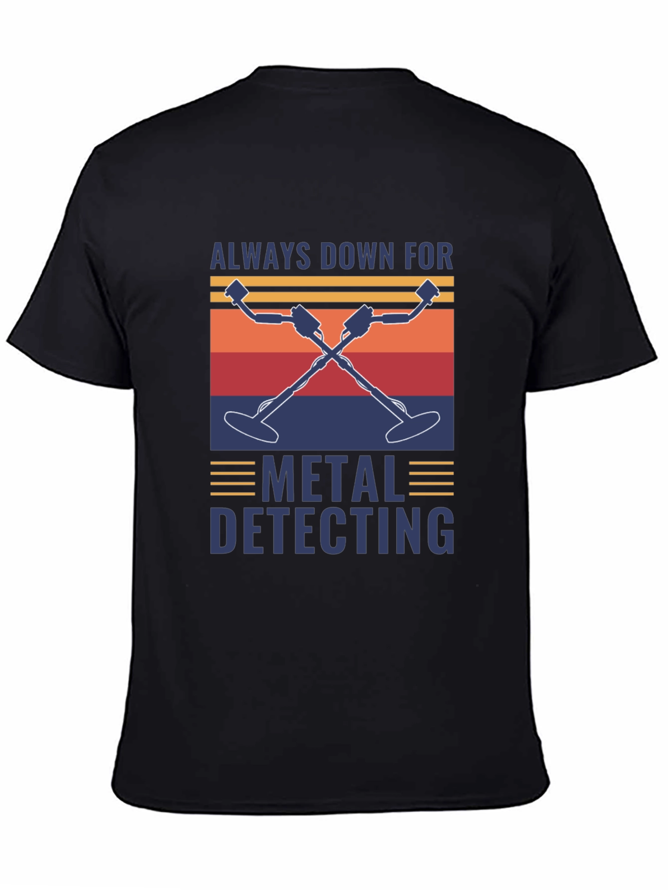 Black Metal Detecting T-Shirt - Always Down For view 4
