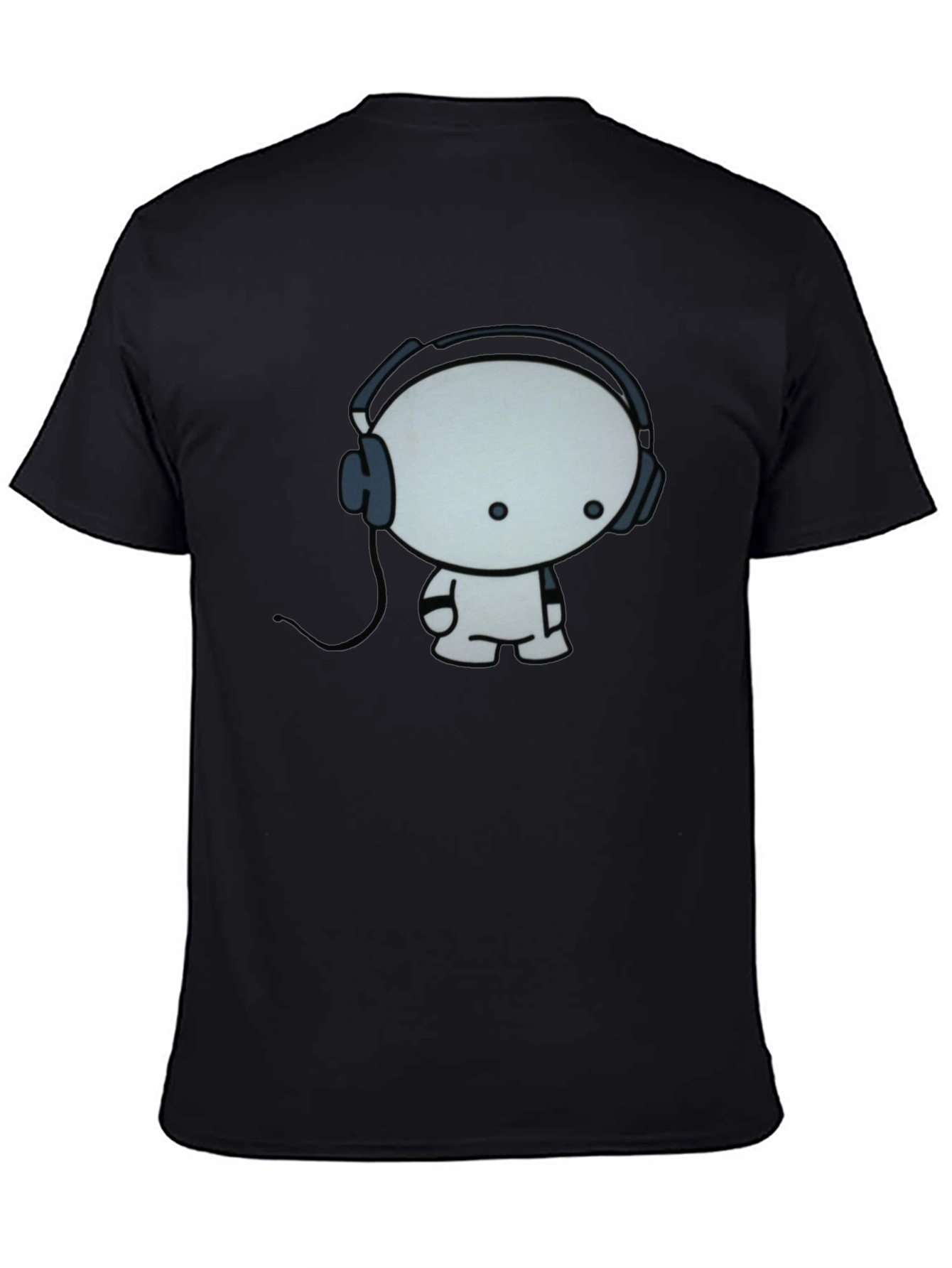 Black Cool Cartoon Character Graphic Black T-Shirt view 4