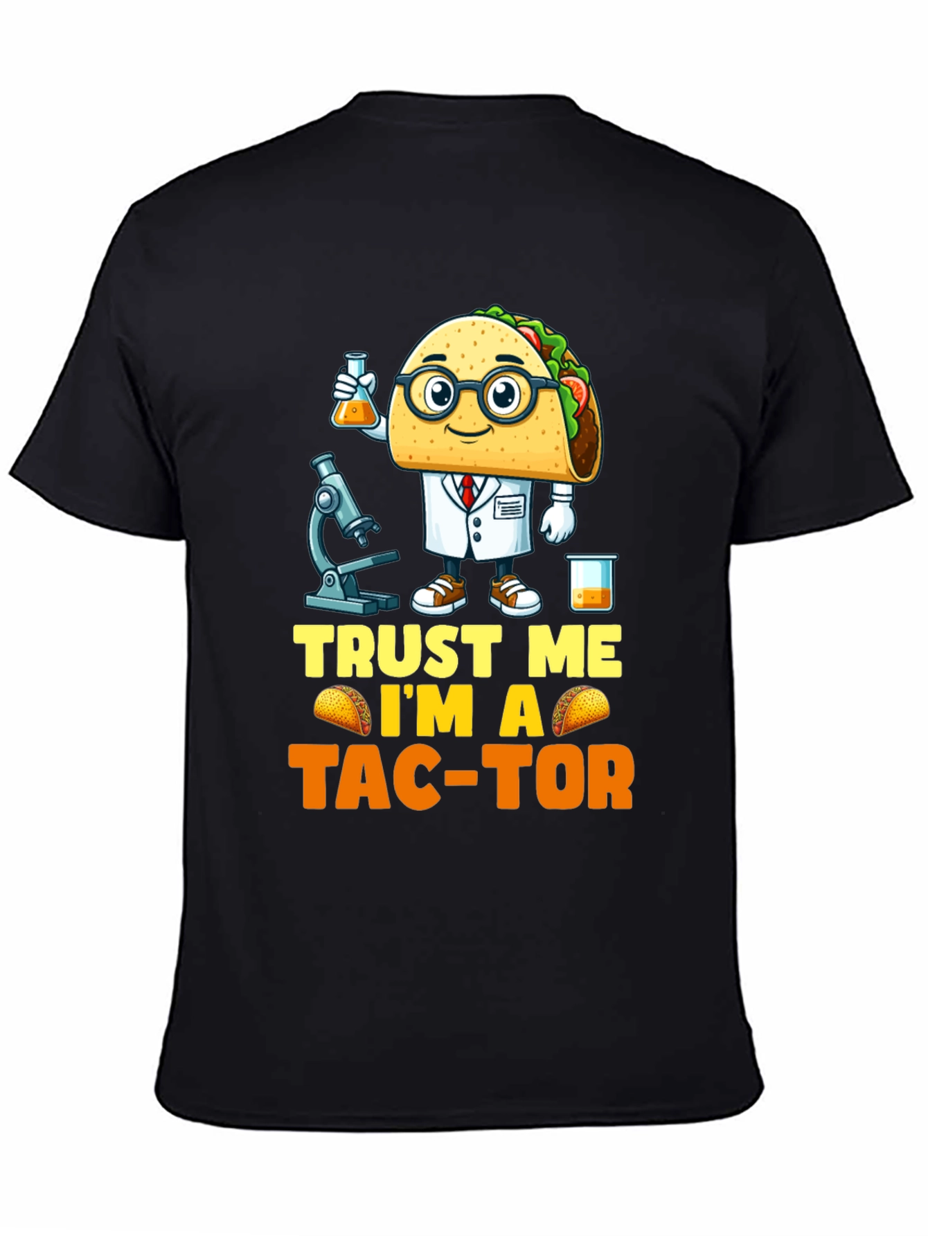 Black Trust Me I'm A Tac-Tor T-Shirt view 4