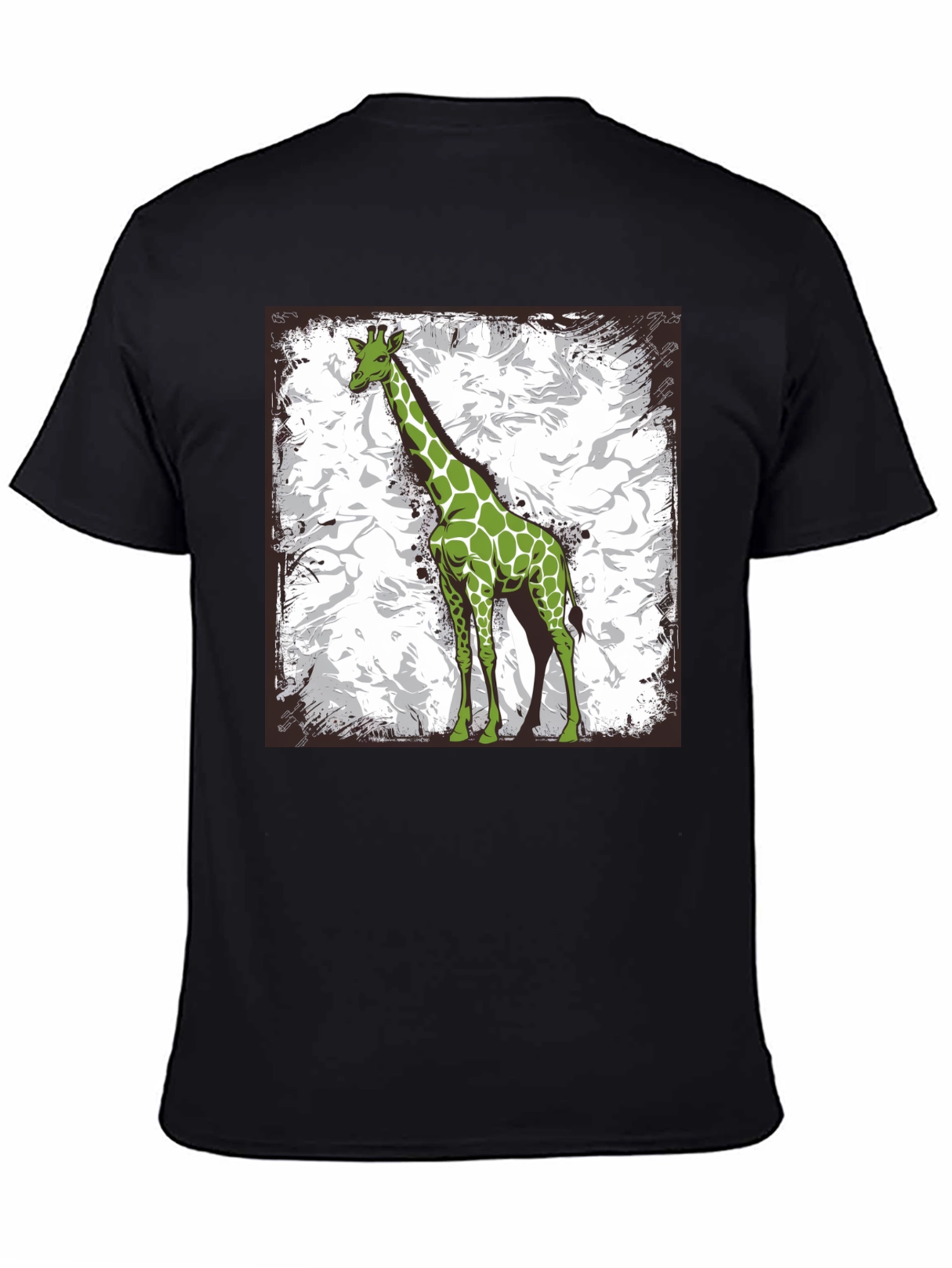 Black Green Giraffe Graphic Tee - Stylish Animal Print Shirt view 4