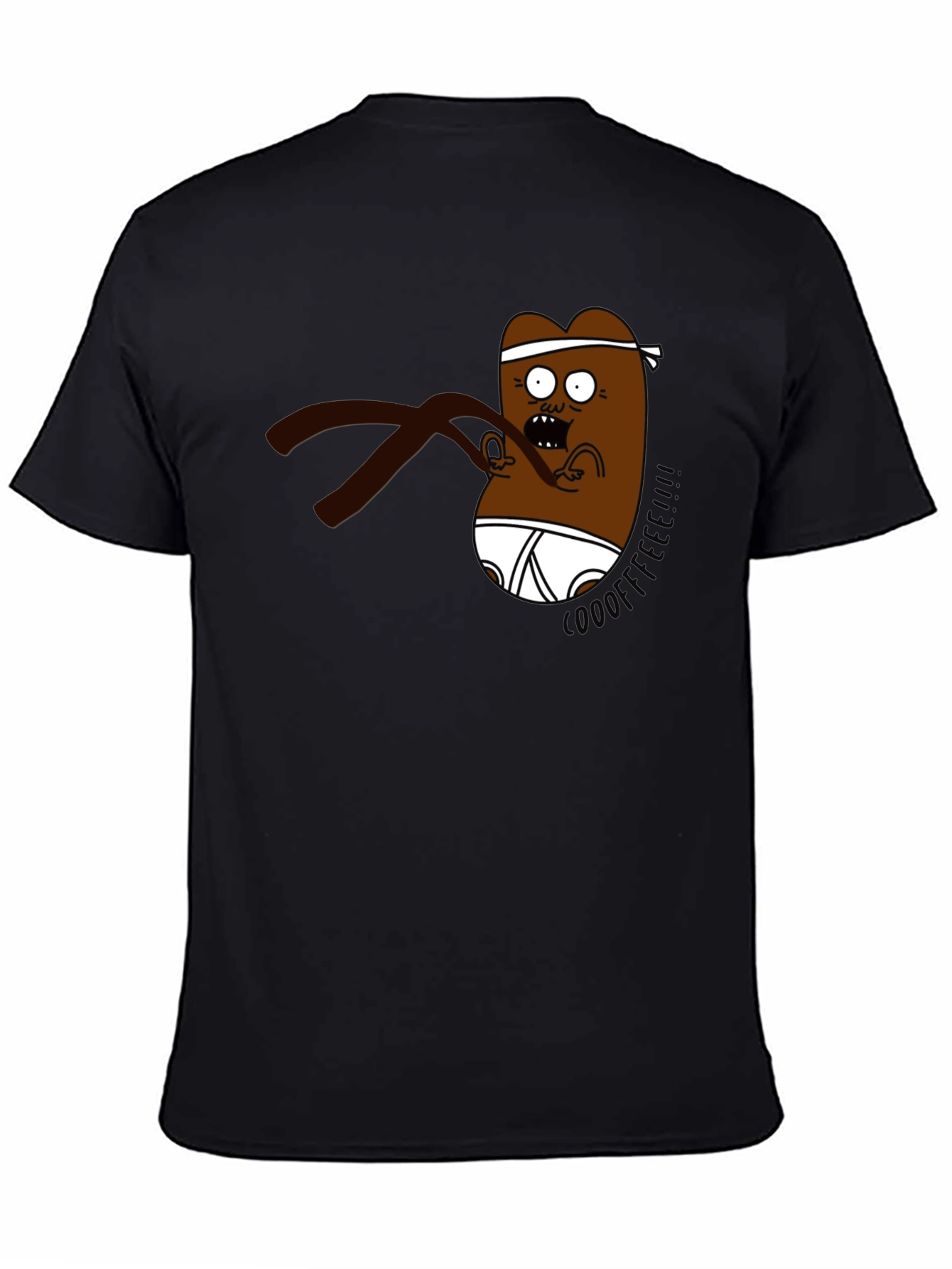 Black Cartoon Character Black T-Shirt view 4