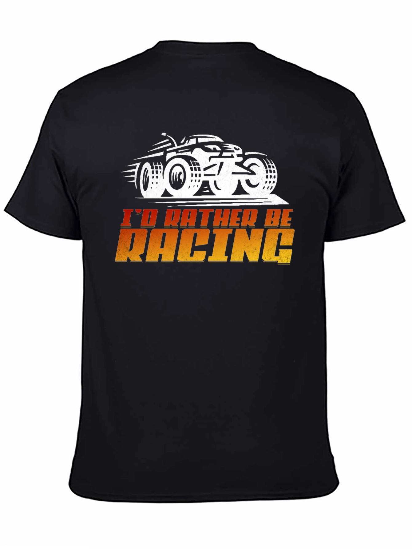 Black I'd Rather Be Racing Black Graphic Tee view 4