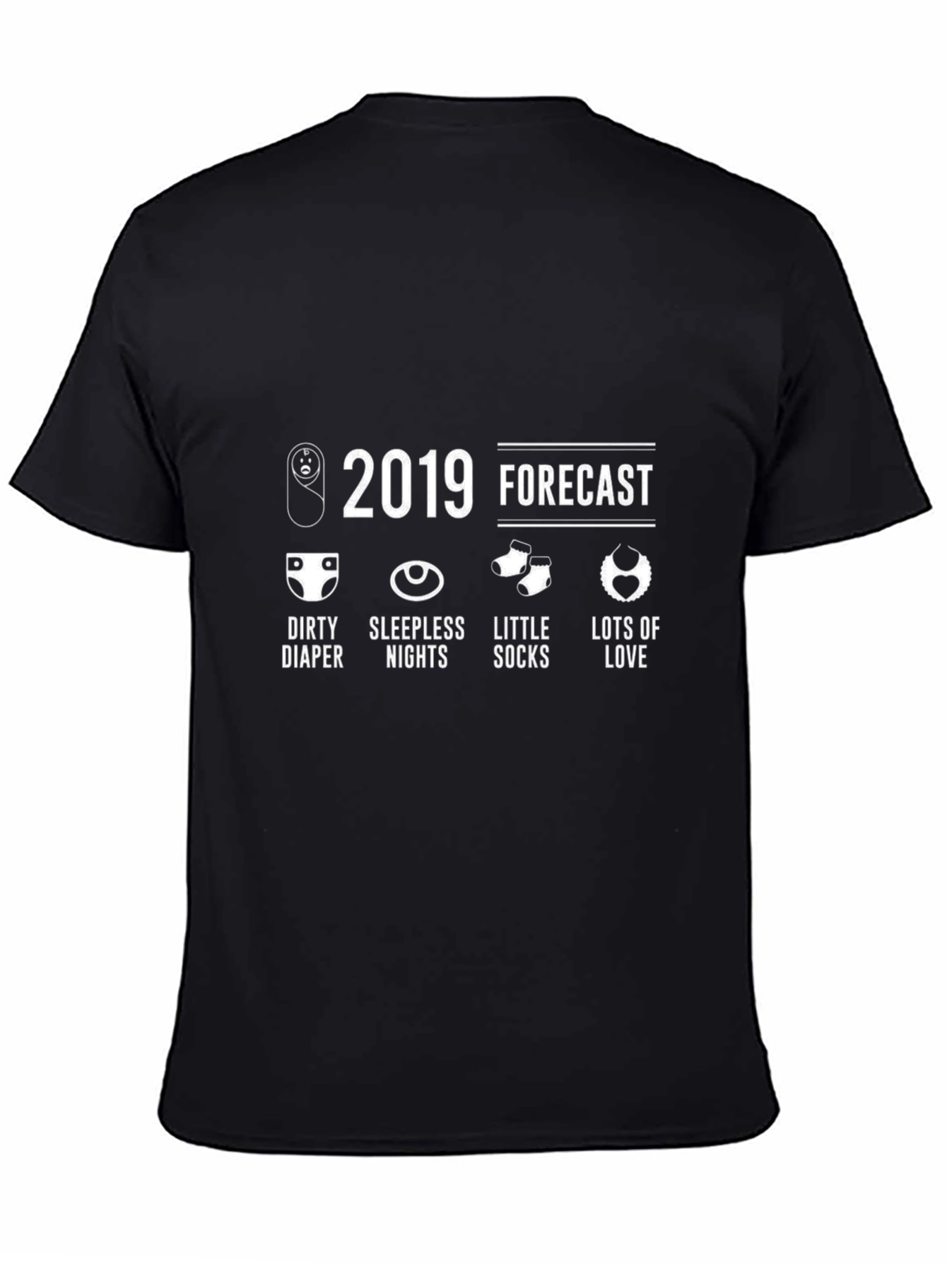 Black 2019 Forecast Baby T-Shirt - New Parent Gift view 4