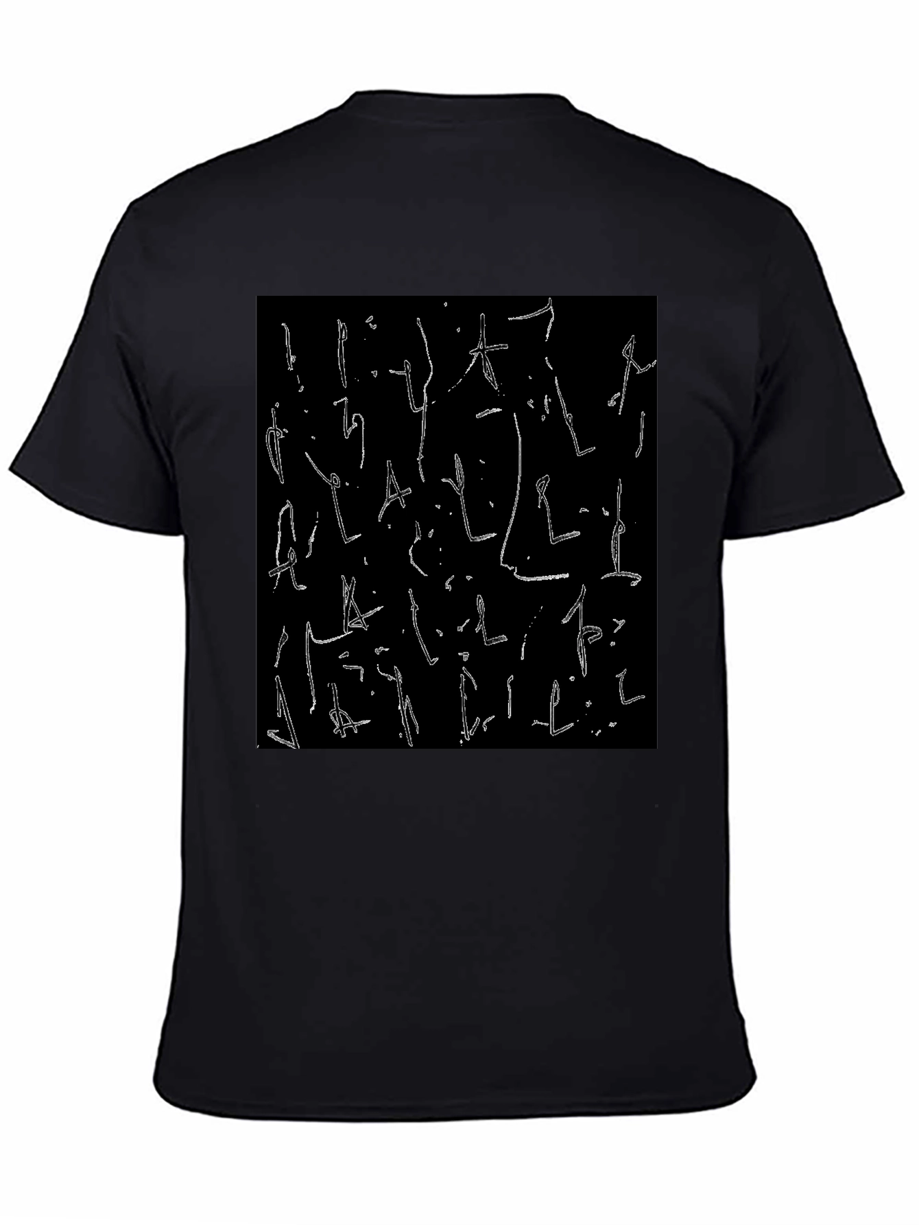 Black Abstract Graphic Print Black T-Shirt view 4