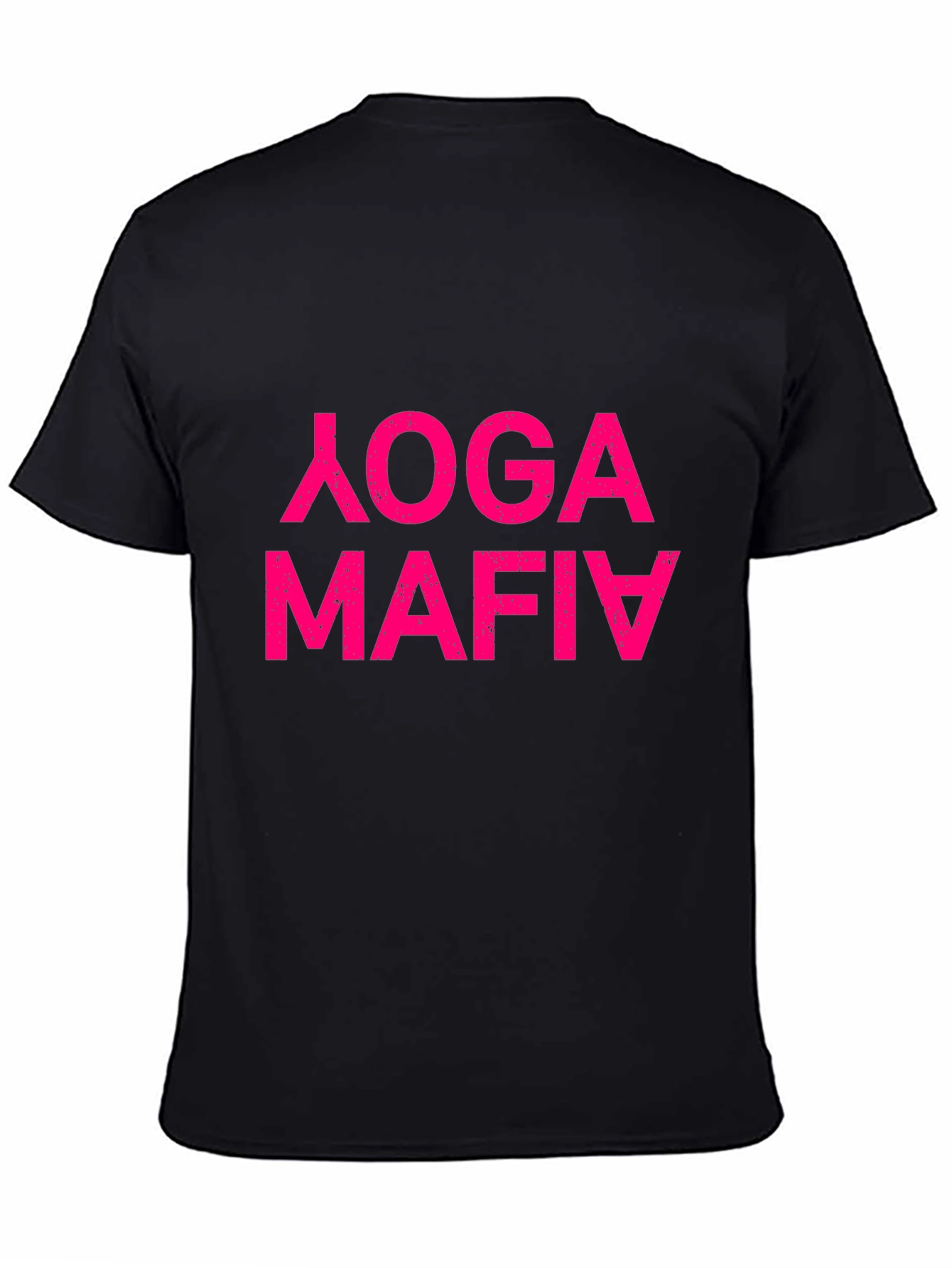 Black Yoga Mafia Funny T-Shirt view 4