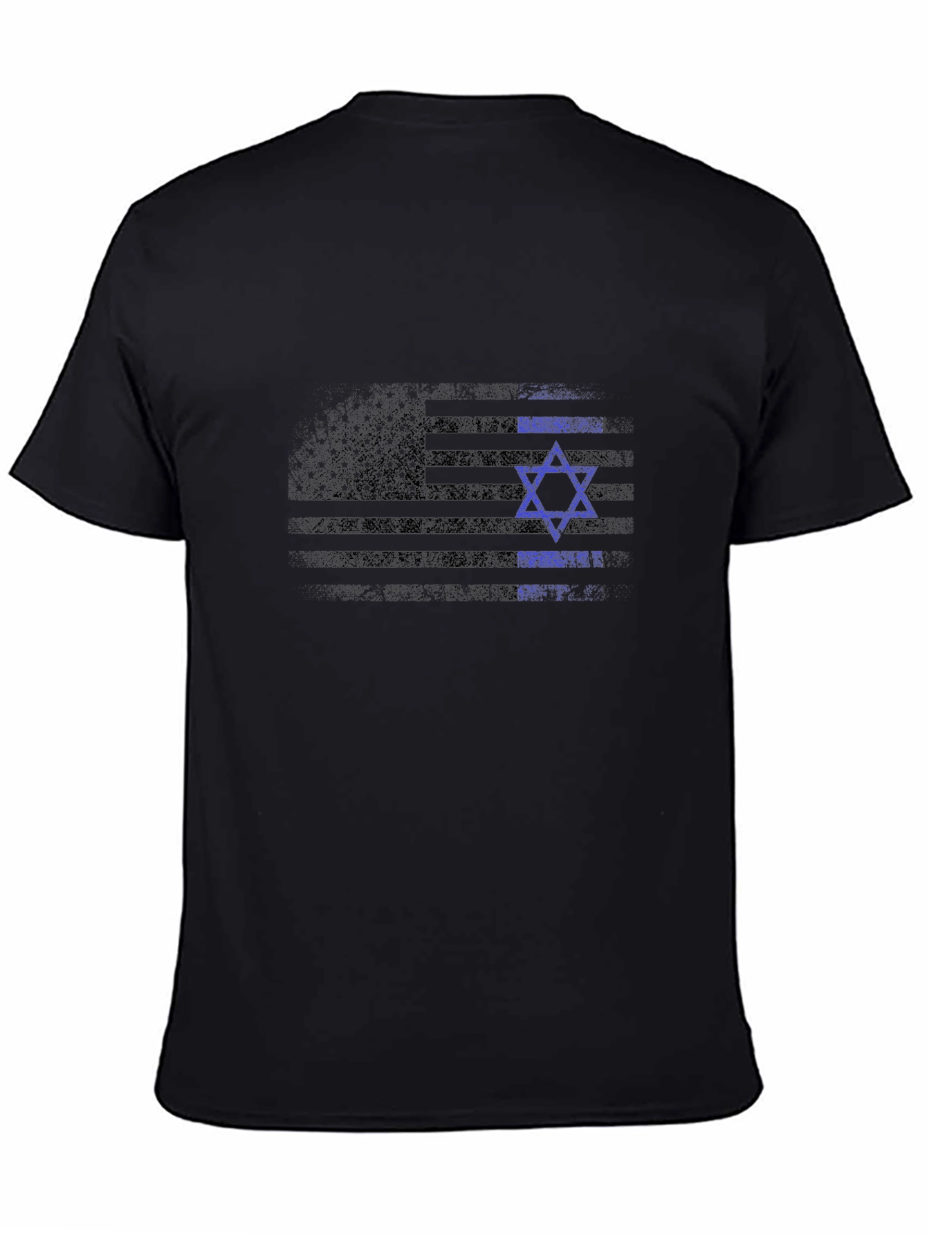 Black USA Israel Flag Graphic T-Shirt view 4