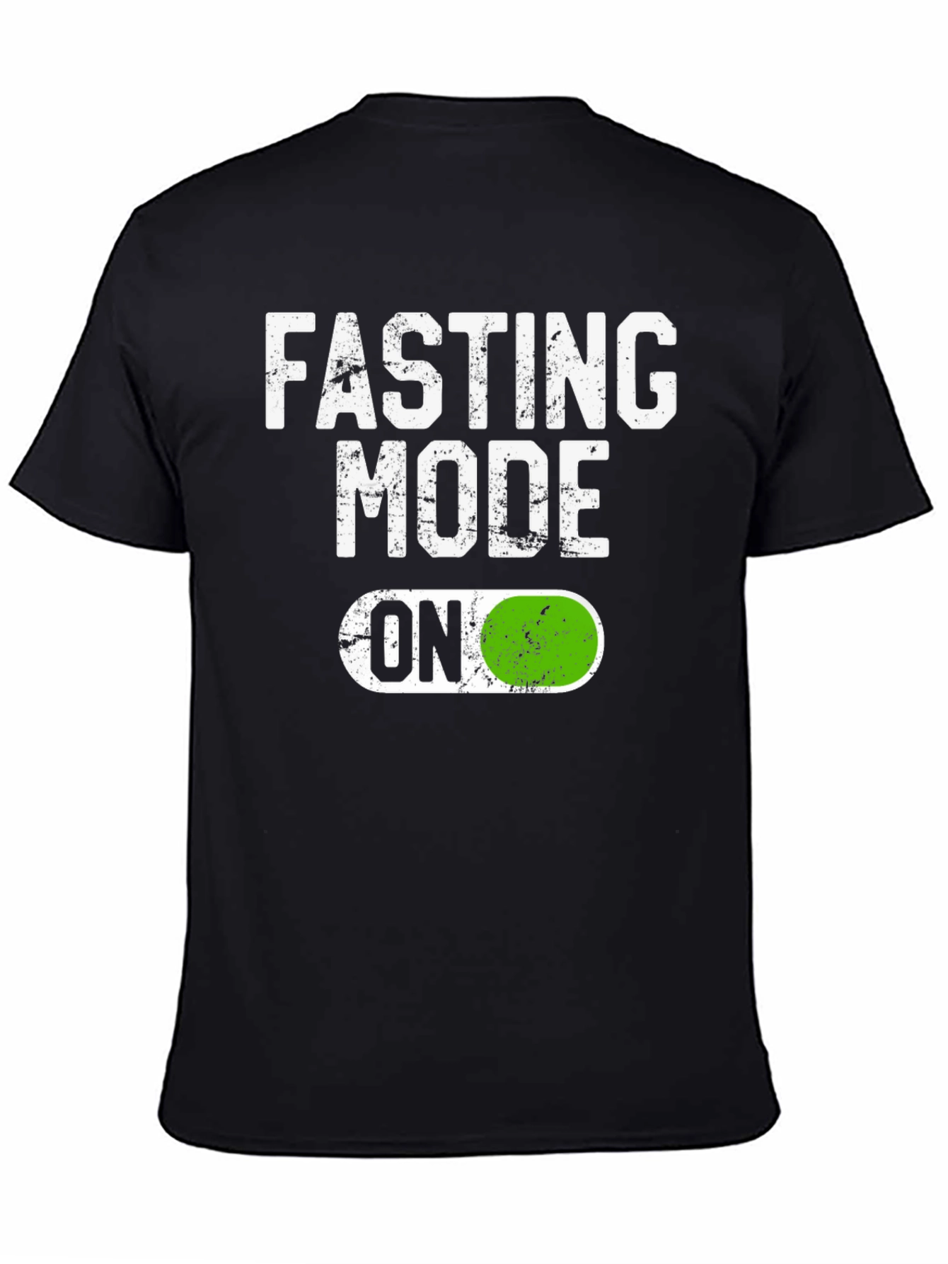 Black Fasting Mode On T-Shirt - Funny Diet Tee view 4