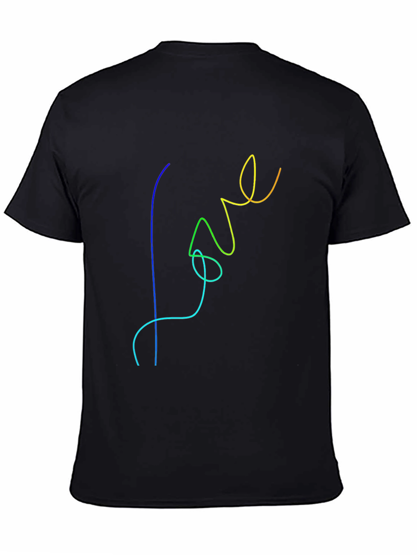 Black Rainbow Love Graphic Black T-Shirt view 4
