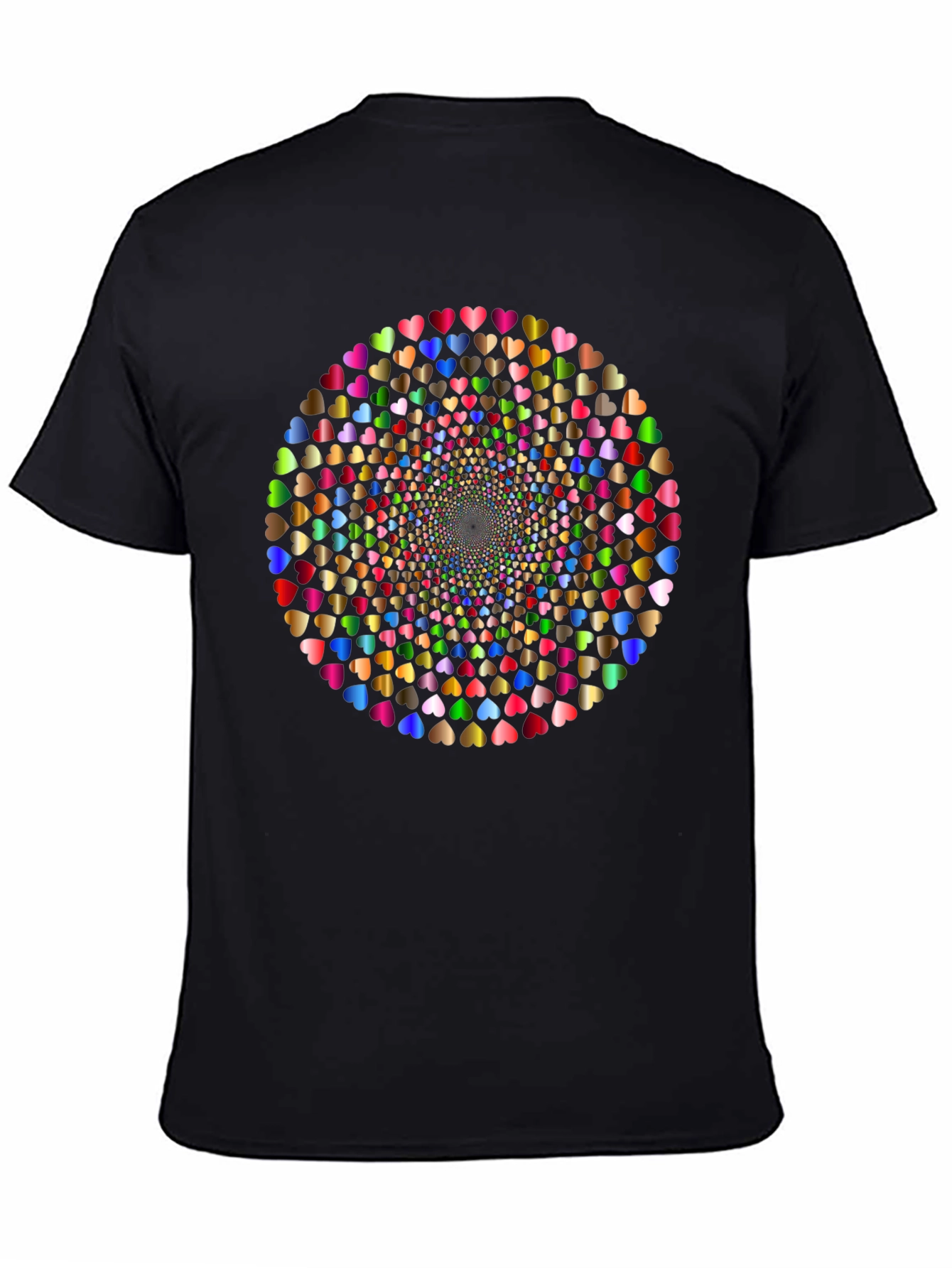 Black Heart Mandala Tee - Colorful Geometric Graphic T-Shirt view 4