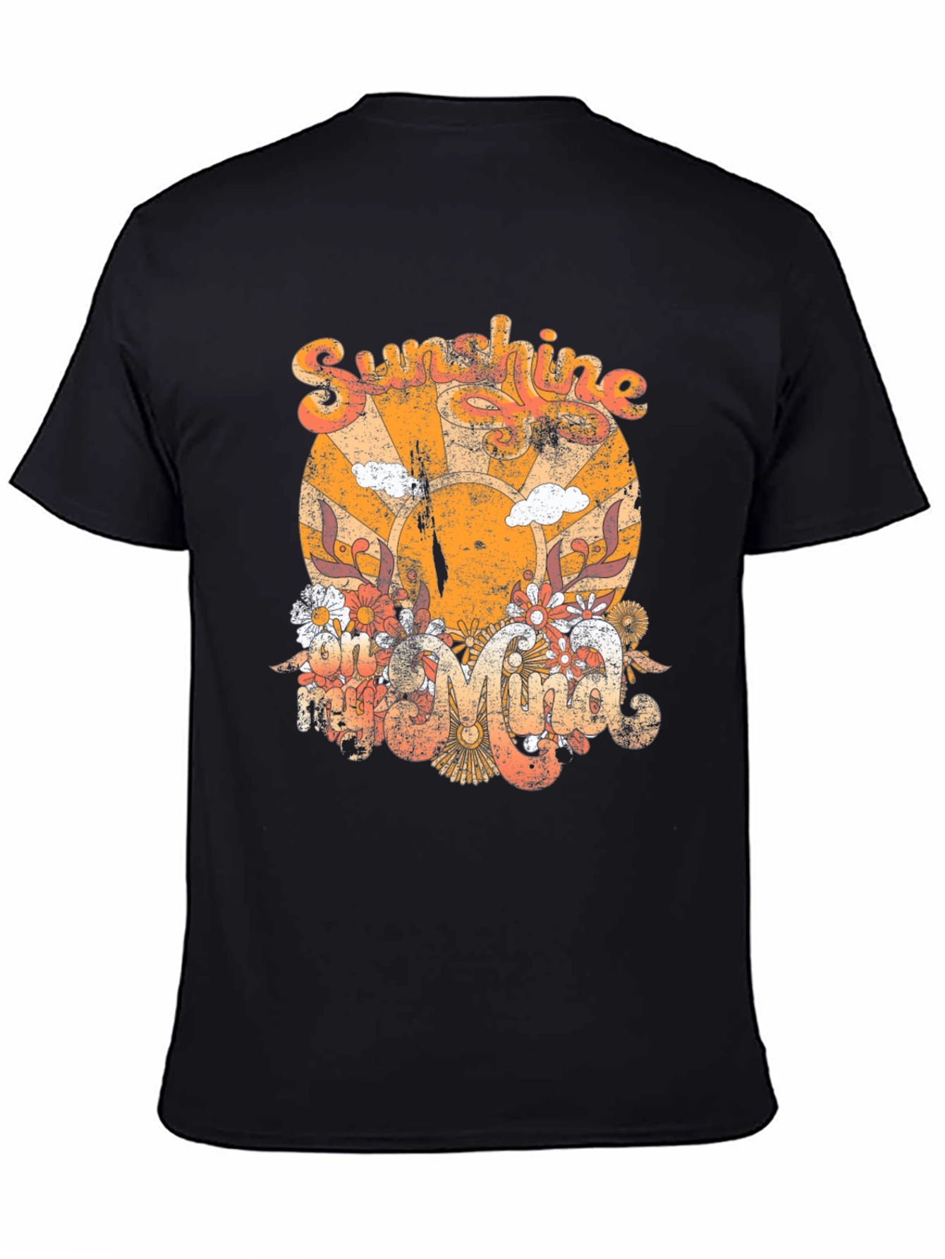 Black Retro Sunshine Graphic T-Shirt - Black view 4