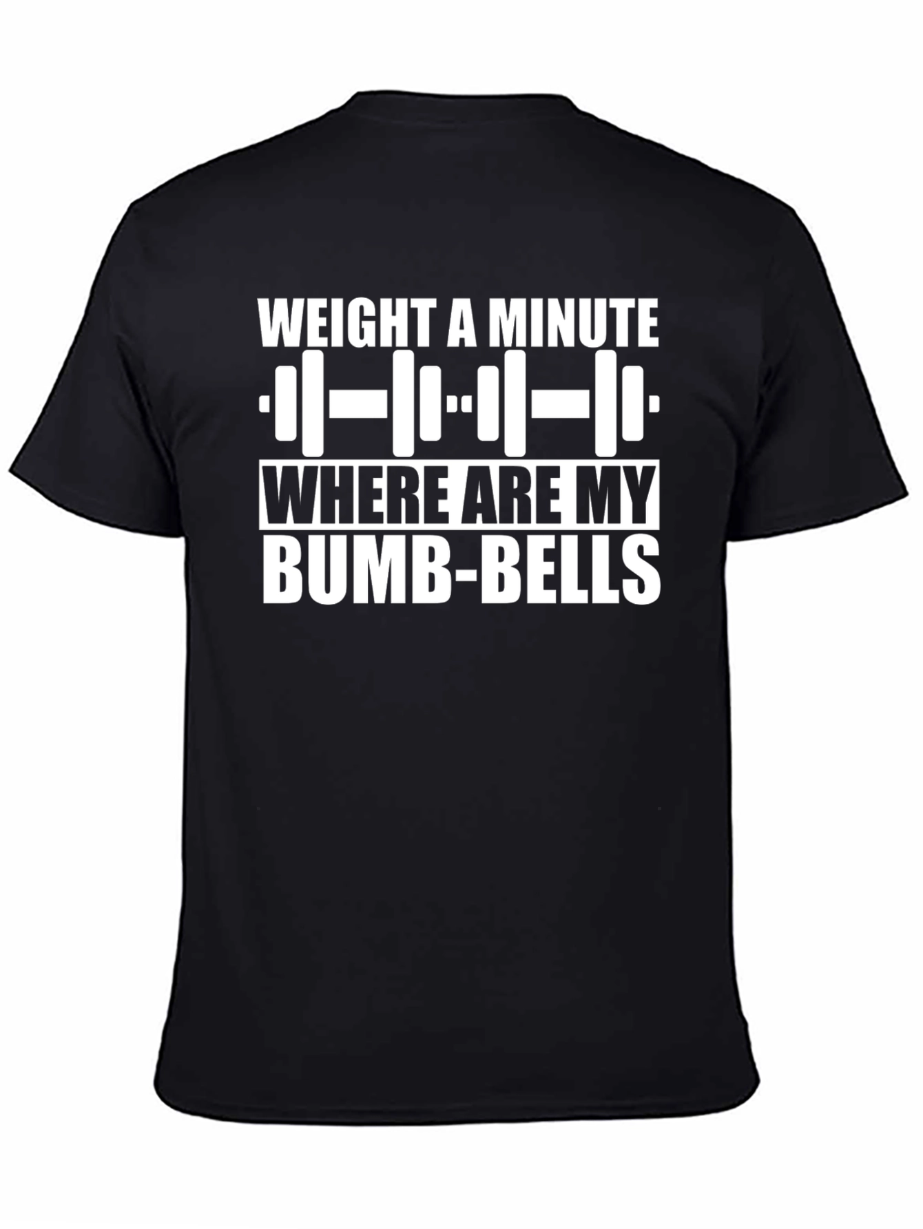 Black Weight a Minute Bumb-Bells Graphic T-Shirt view 4