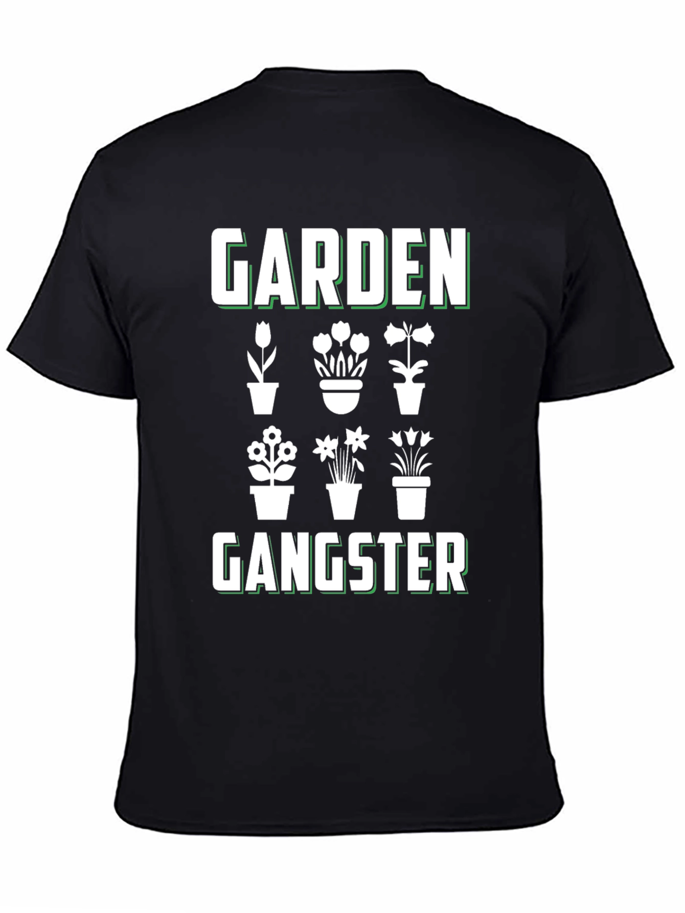 Black Garden Gangster Black T-Shirt - Plant Lover Tee view 4