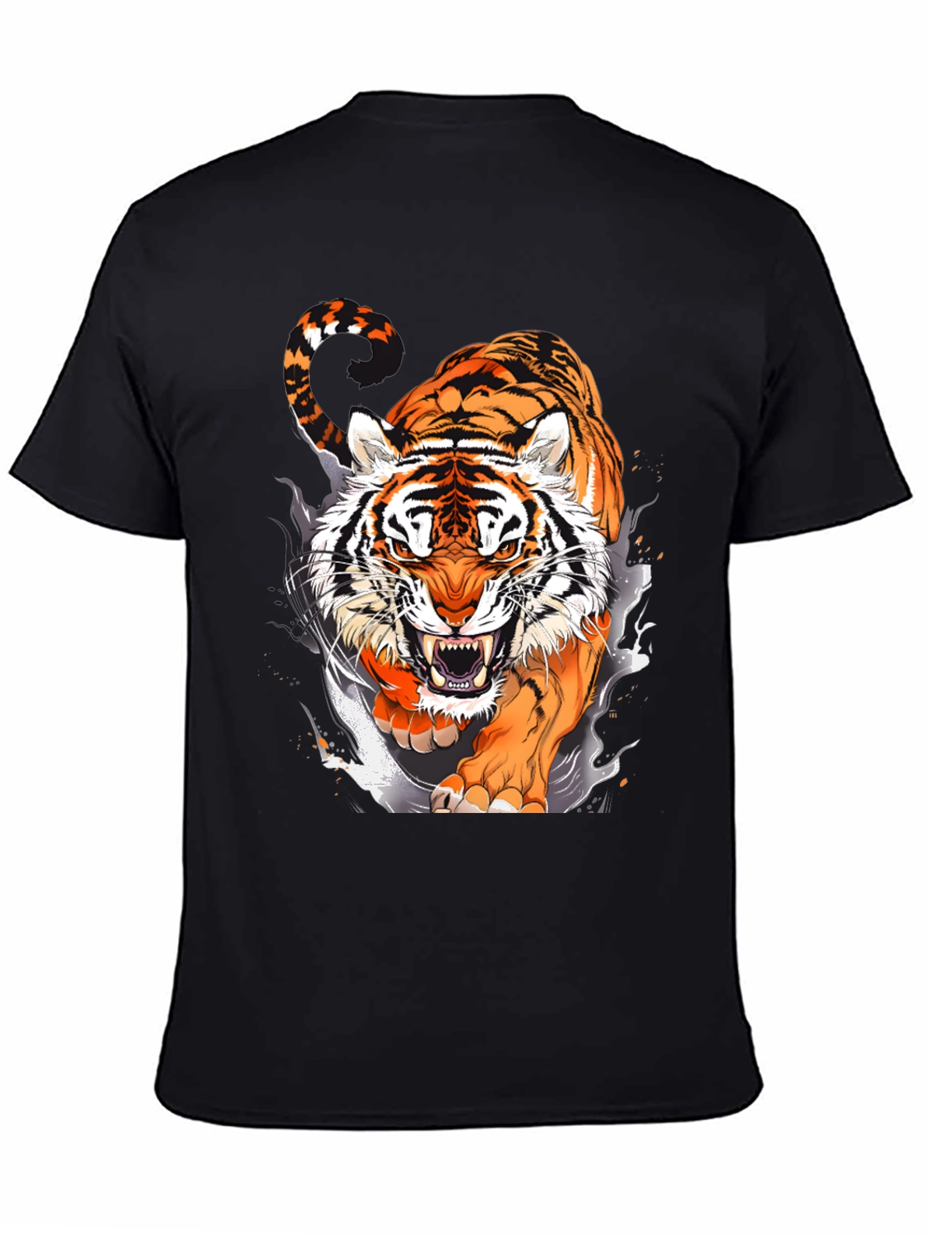 Black Roaring Tiger Graphic Tee - Black T-Shirt view 4