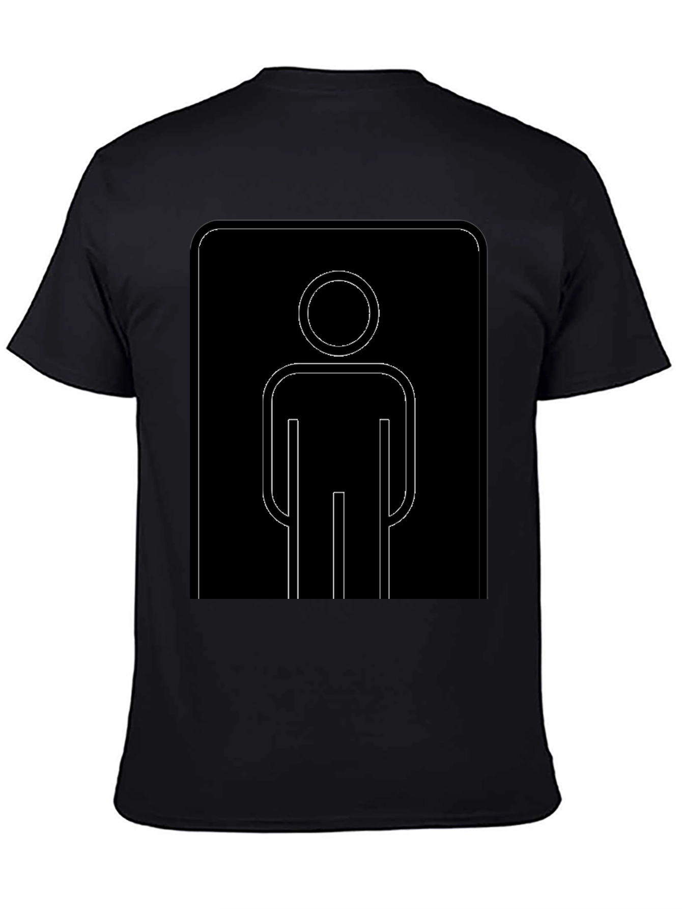 Black Men's Room Sign Graphic Black T-Shirt view 4