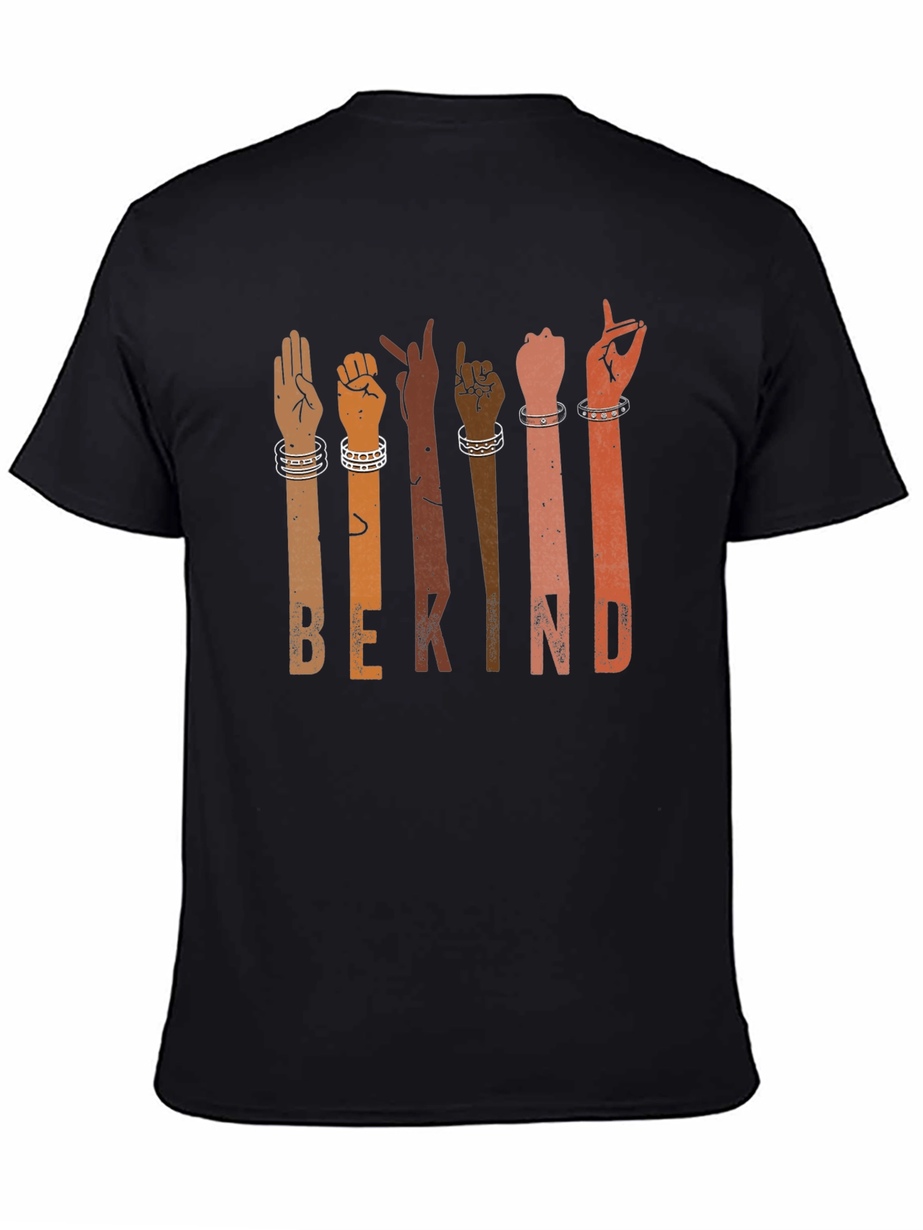 Black Be Kind Sign Language T-Shirt Black view 4