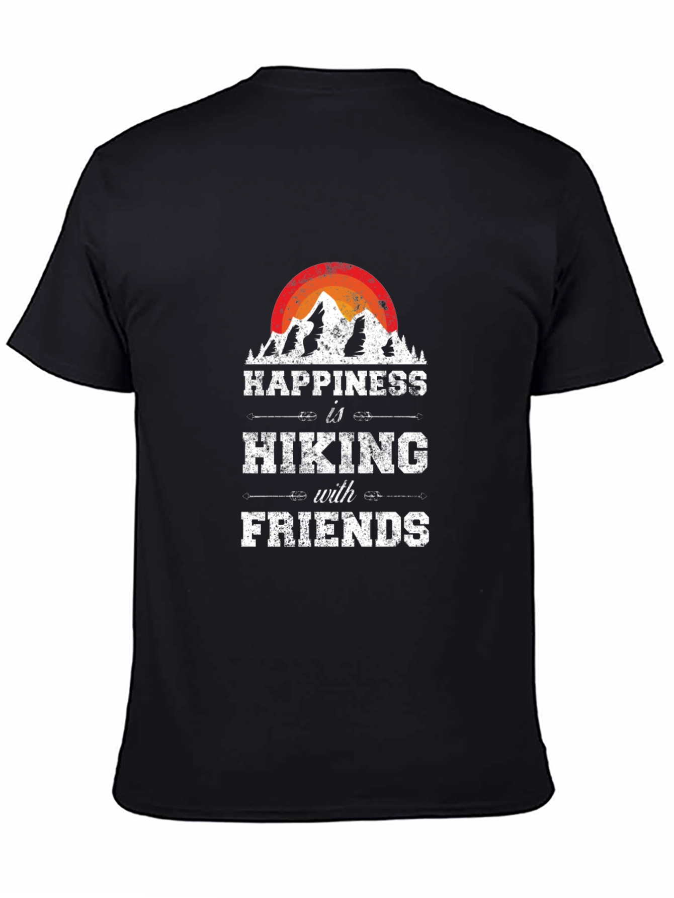 Black Happiness is Hiking with Friends Graphic Tee view 4