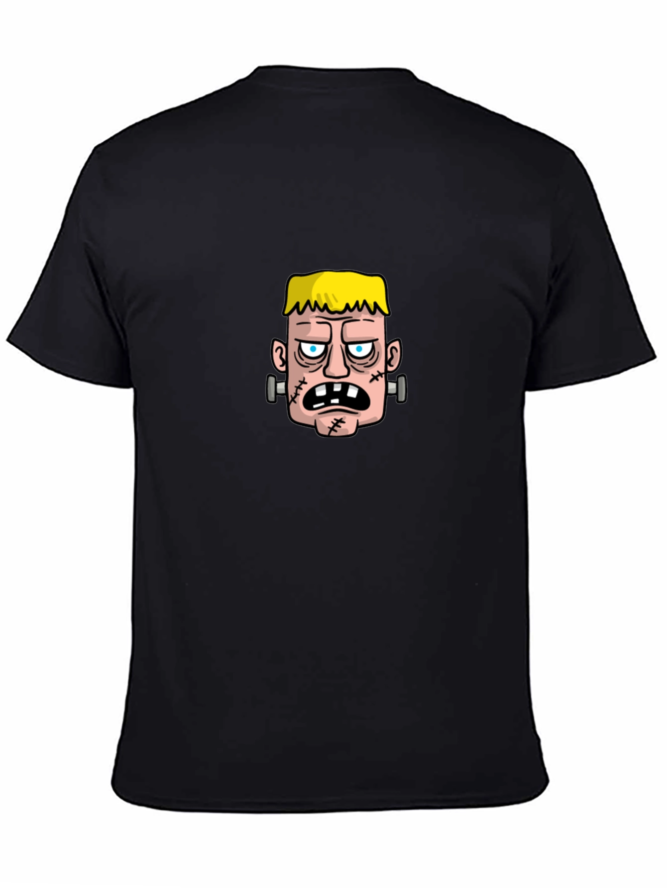 Black Frankenstein Graphic Tee - Black Cotton T-Shirt view 4