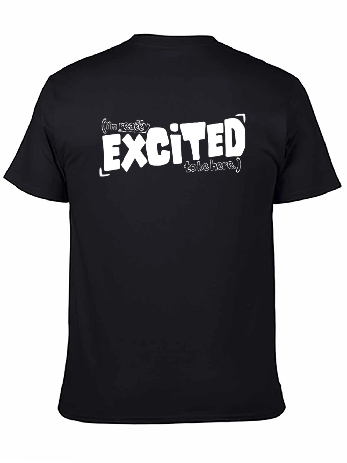 Black Excited to Be Here Graphic Tee - Black view 4