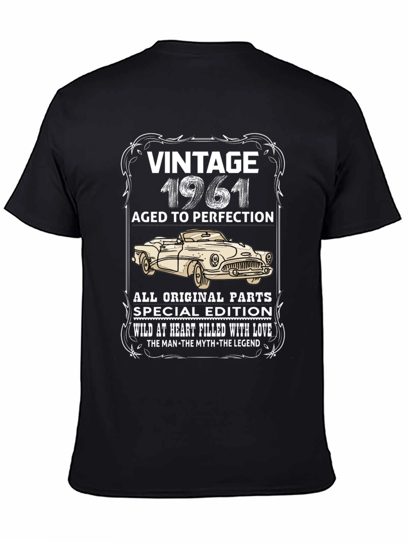 Black Vintage 1961 Aged to Perfection T-Shirt view 4
