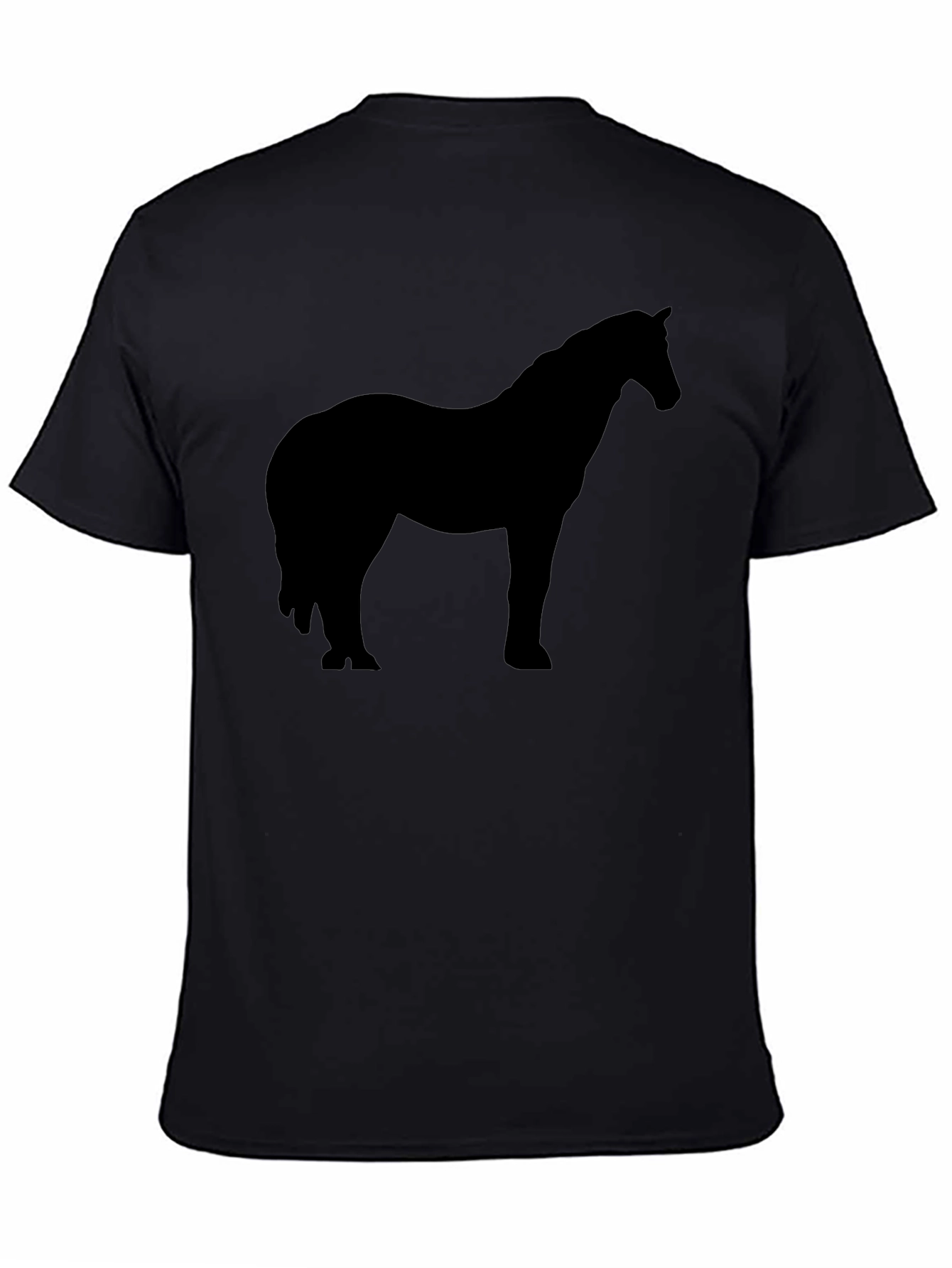 Black Black Horse Silhouette T-Shirt - Equestrian Style view 4