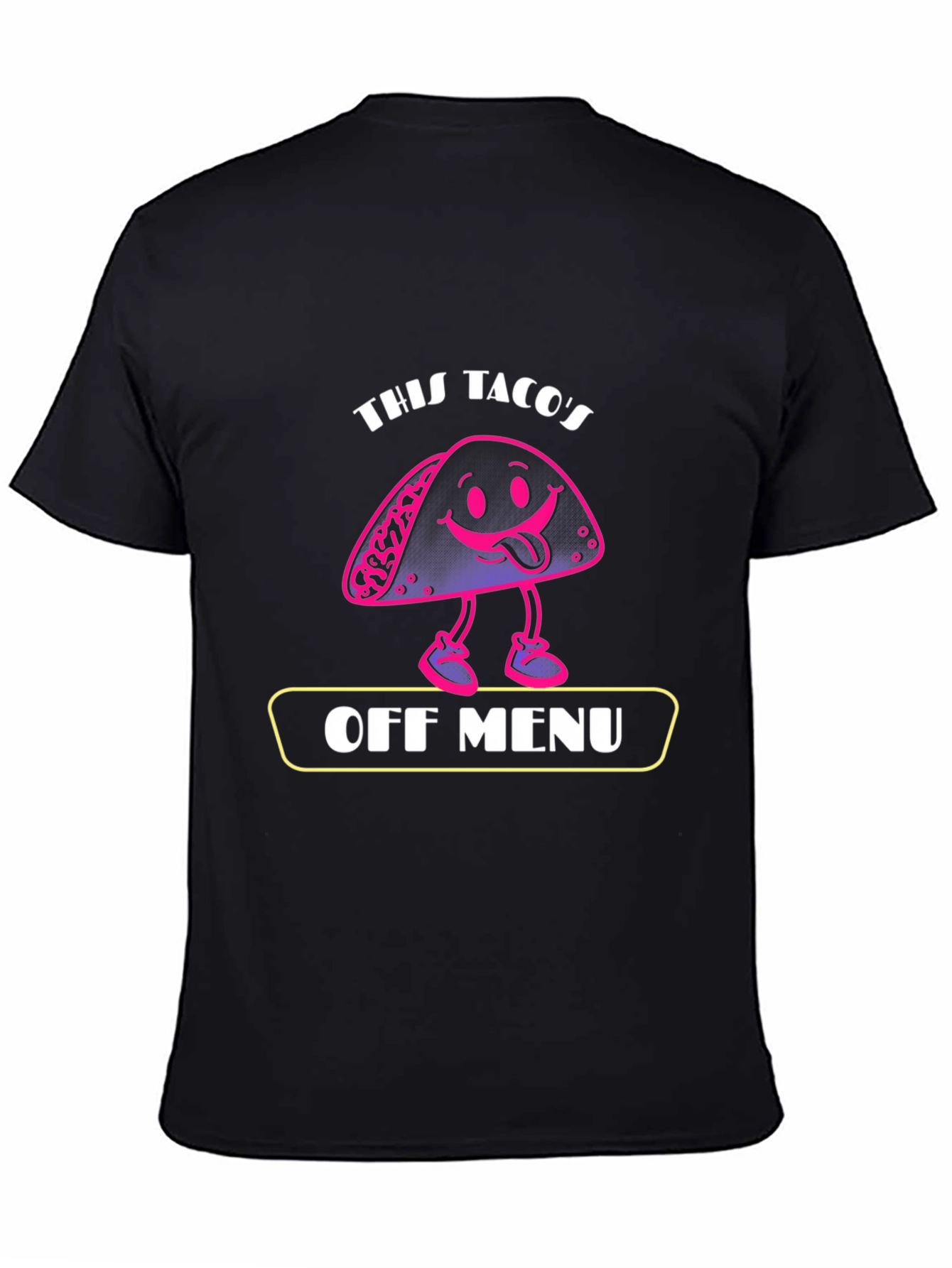 Black Funny Taco Graphic Tee - Off Menu Humor T-Shirt view 4