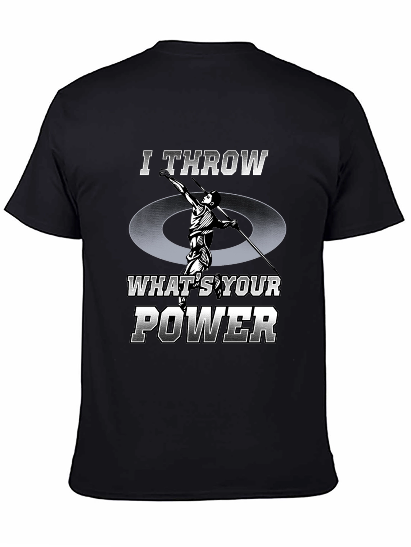 Black I Throw What's Your Power T-Shirt - Athletic Tee view 4