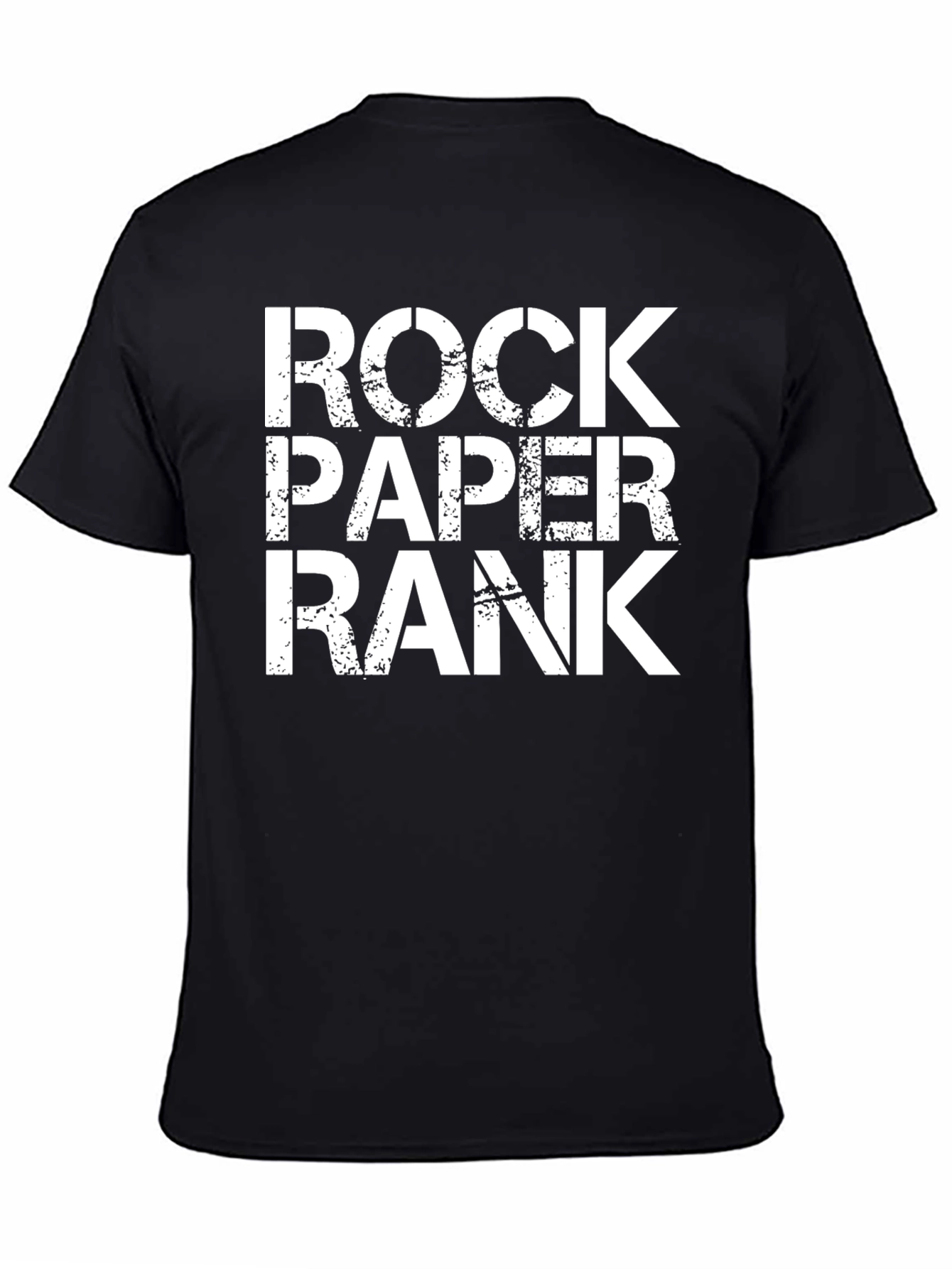 Black Rock Paper Rank Black T-Shirt view 4