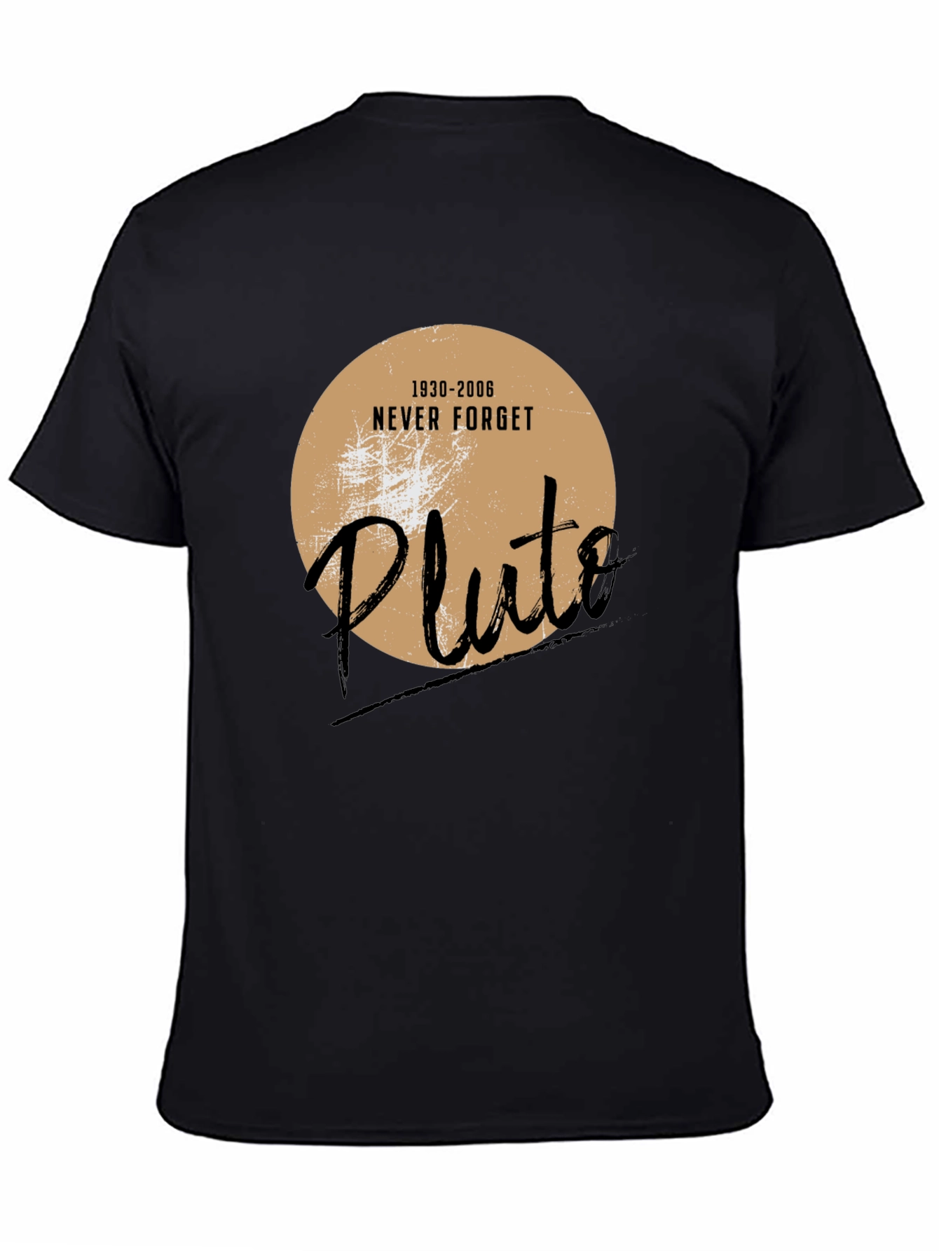 Black Never Forget Pluto Graphic T-Shirt view 4