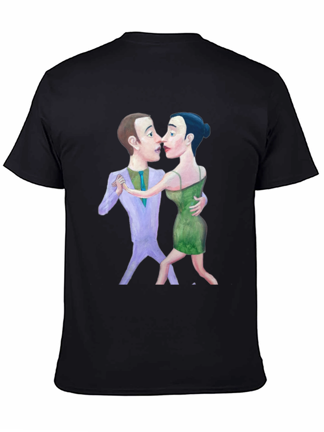 Black Tango Couple Graphic Print Black T-Shirt view 4