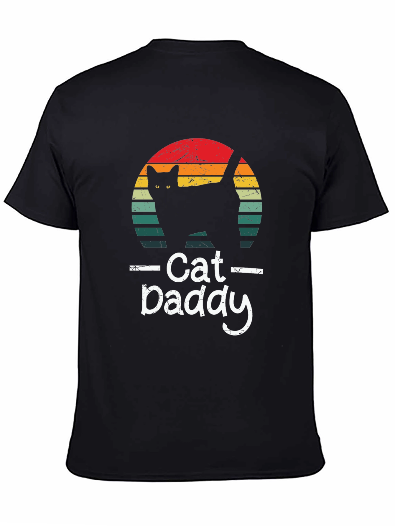 Black Retro Cat Daddy T-Shirt - Perfect for Cat Lovers view 4