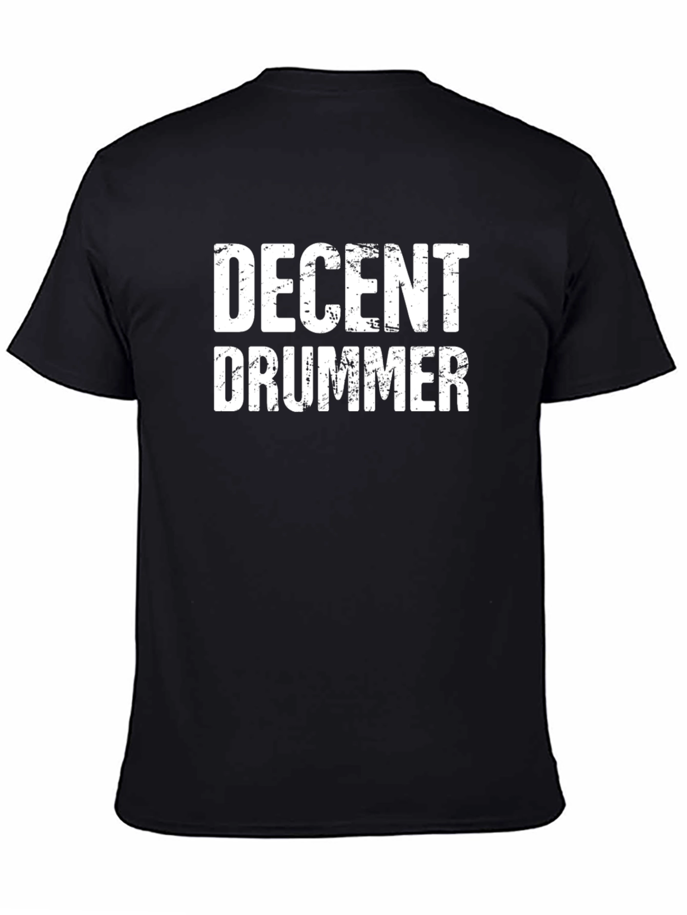 Black Decent Drummer Graphic T-Shirt - Black Cotton Tee view 4