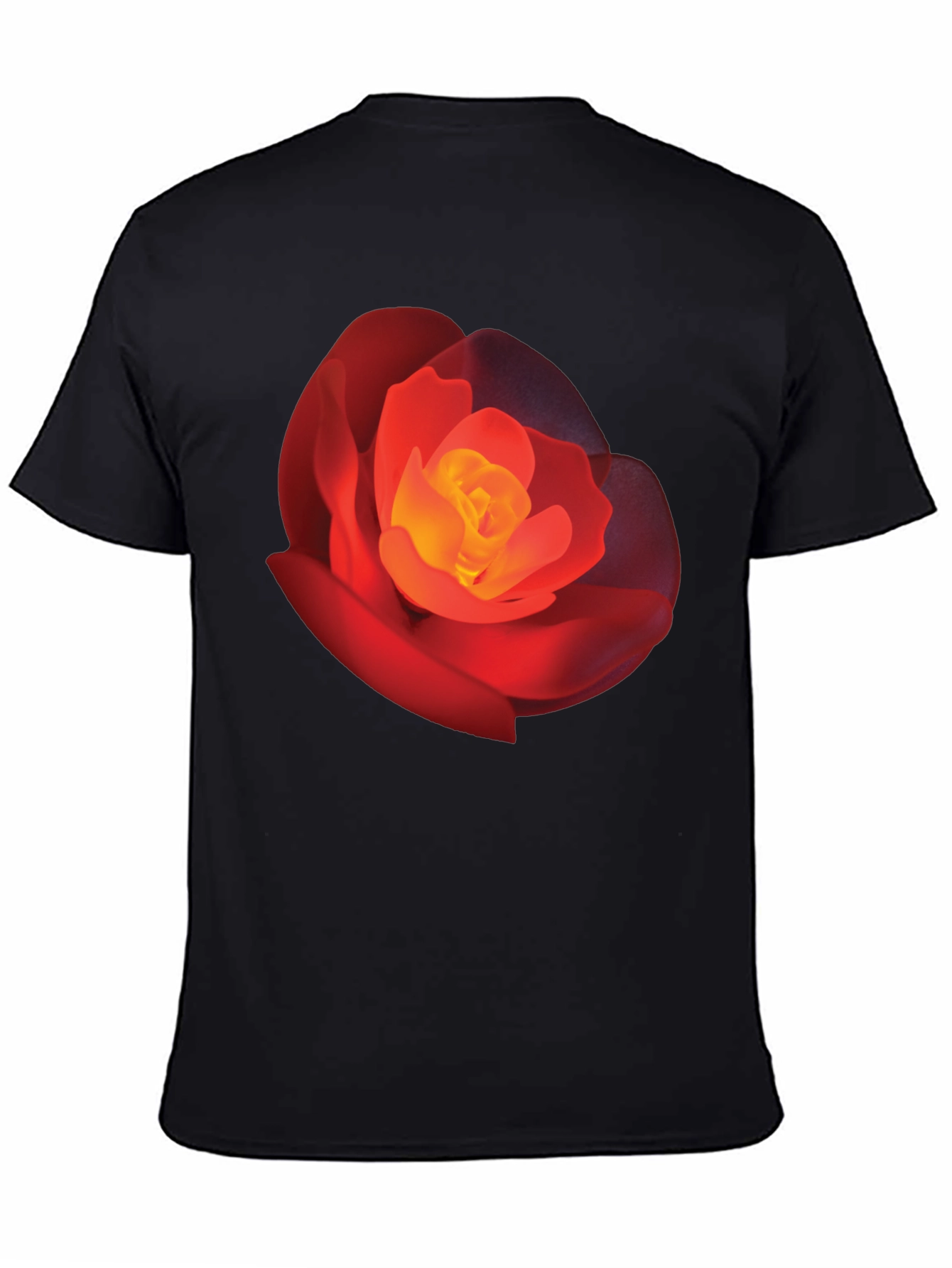Black Bold Rose Graphic Tee - Stylish Floral T-Shirt view 4