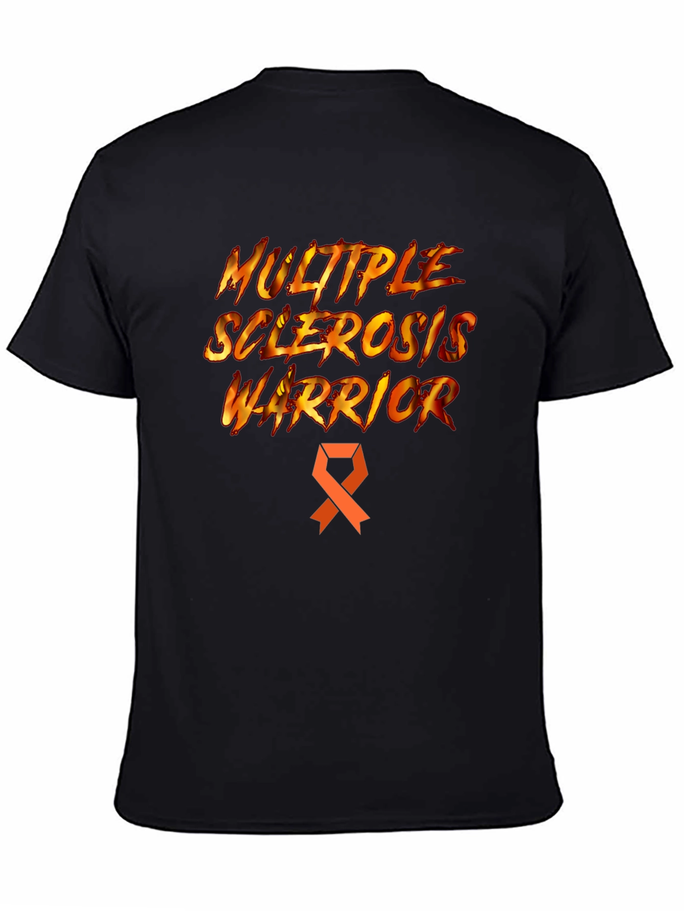Black Multiple Sclerosis Warrior T-Shirt - Awareness Ribbon view 4