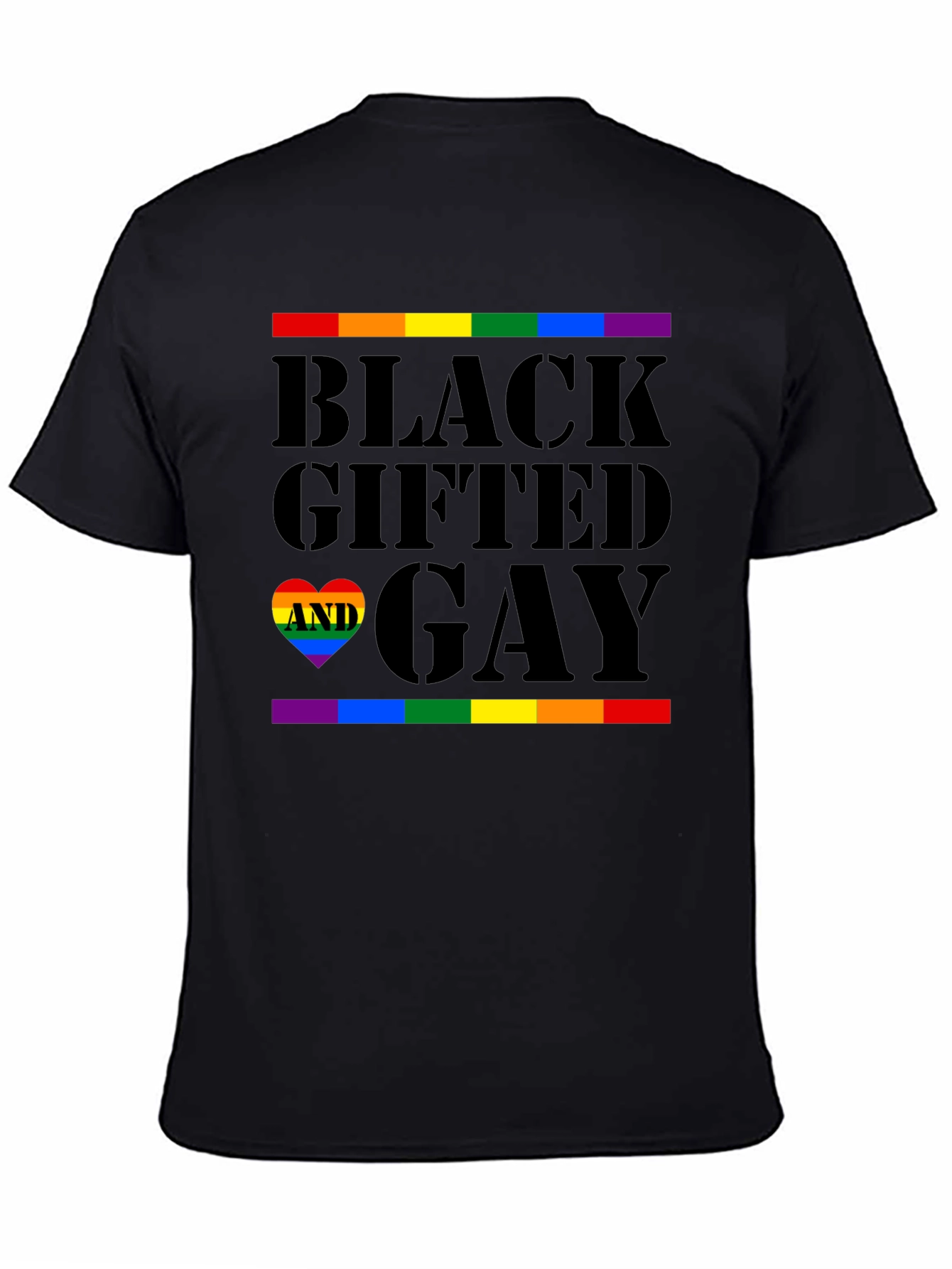 Black Black Gifted and Gay Pride T-Shirt view 4