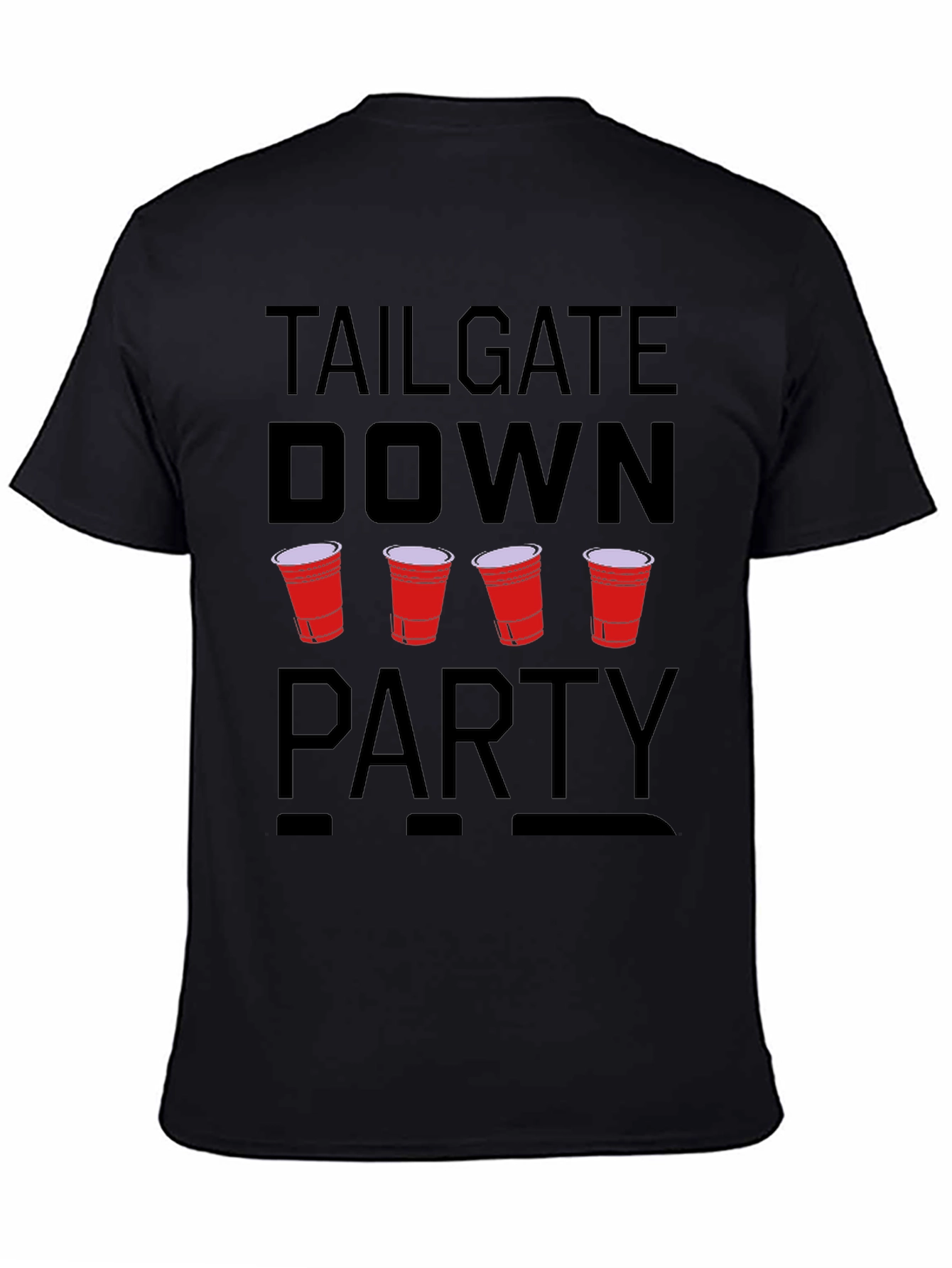 Black Tailgate Down Party Graphic Tee view 4