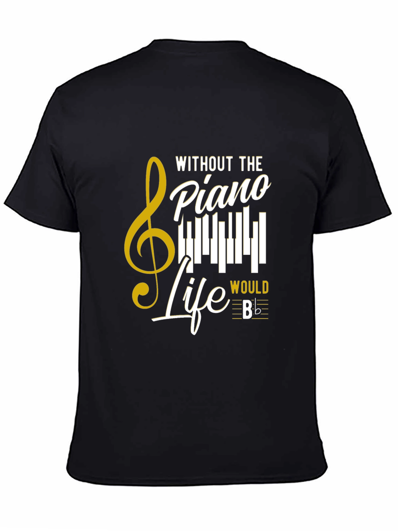 Black Piano Life T-Shirt - Music Lover Tee view 4