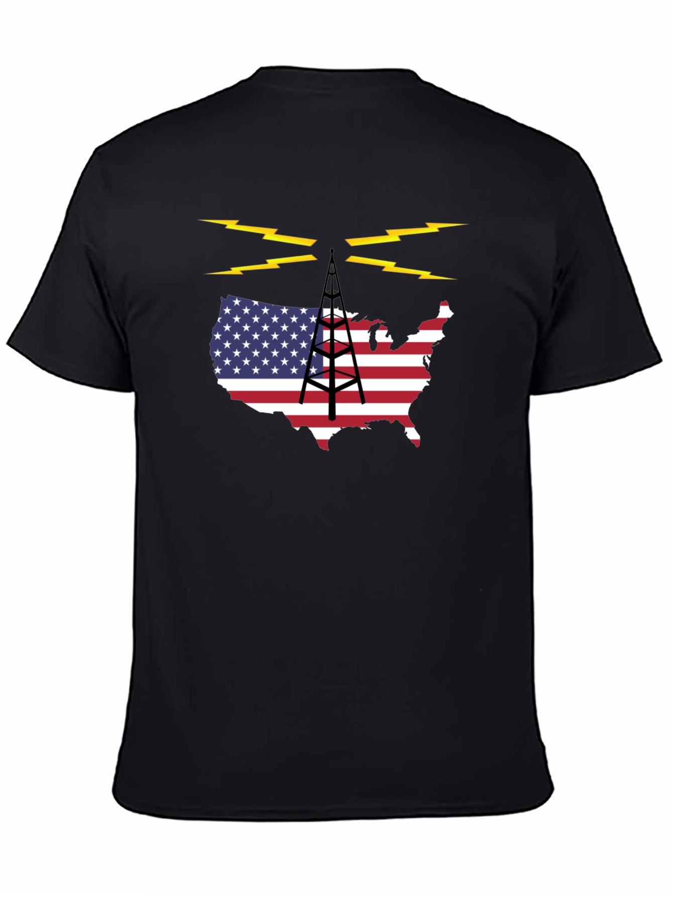 Black American Radio T-Shirt view 4