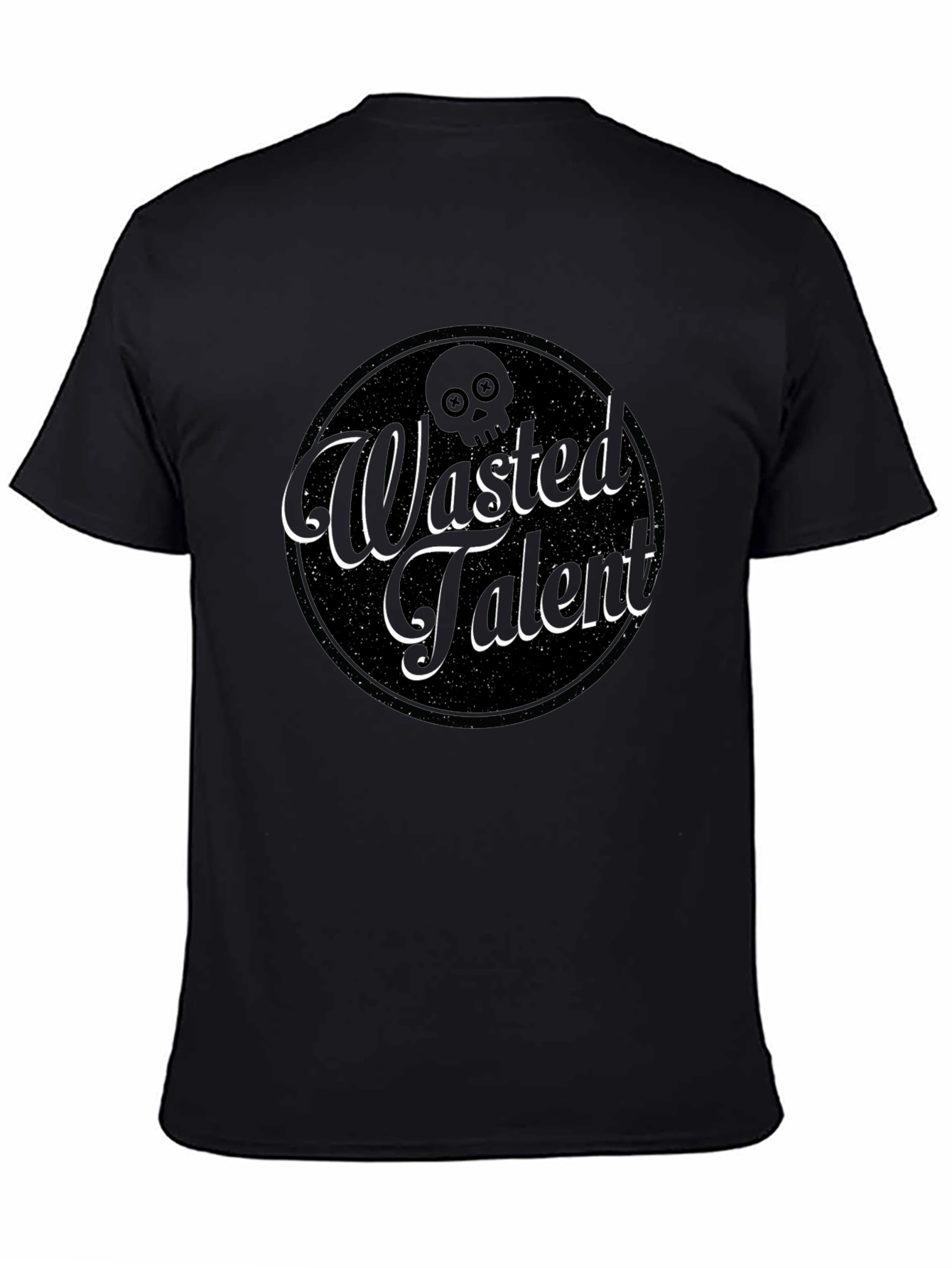 Black Wasted Talent Graphic Tee - Black Crew Neck view 4