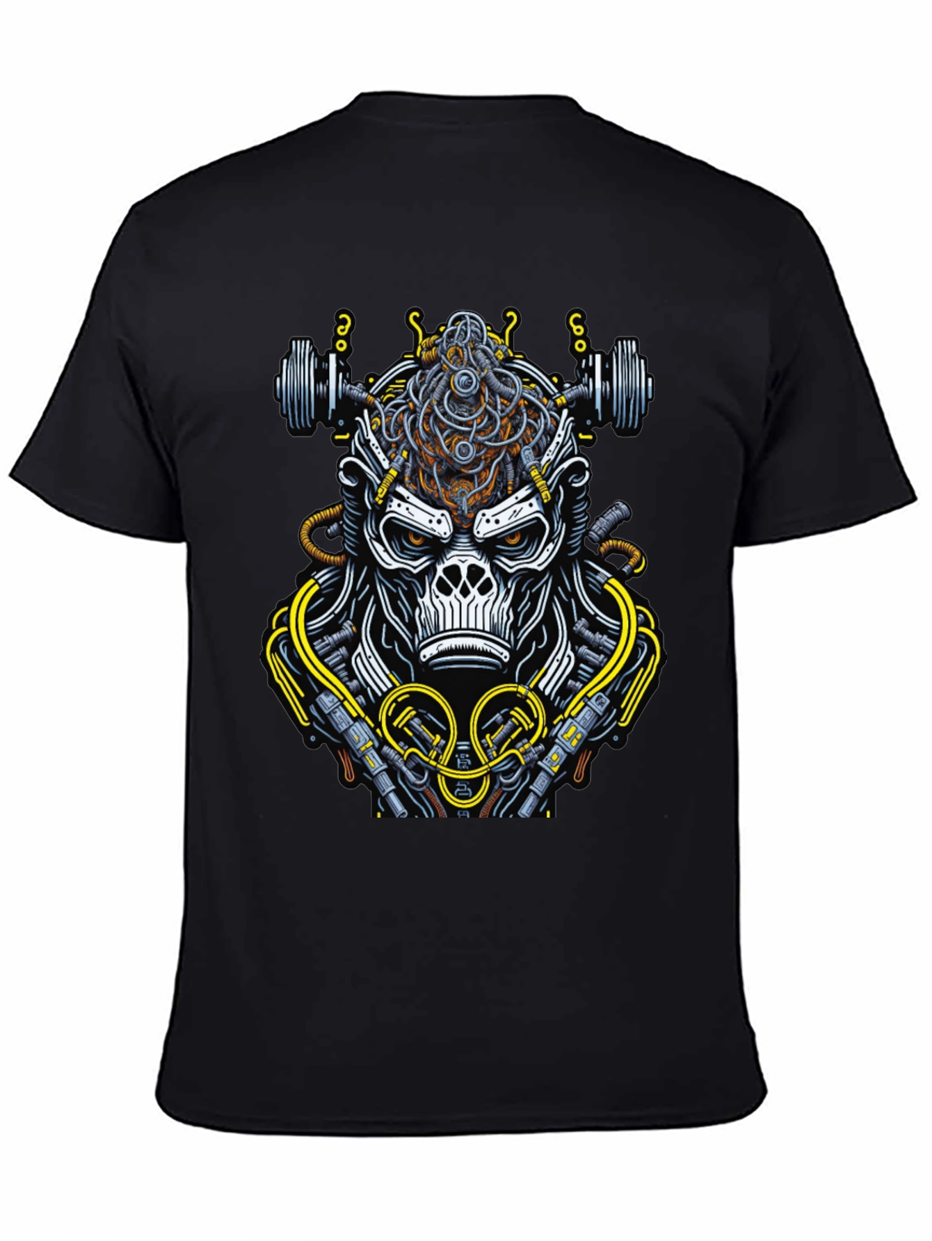 Black Cyborg Gorilla Black Graphic Tee view 4