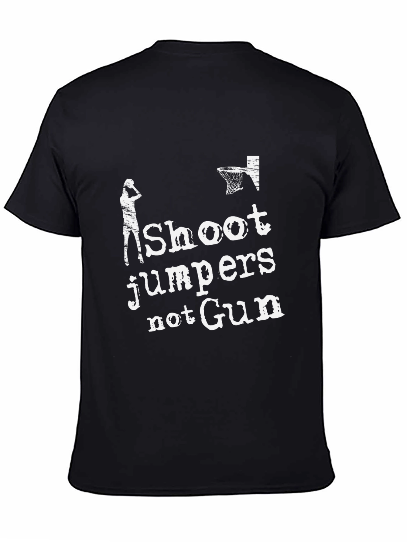 Black Shoot Jumpers Not Guns Graphic T-Shirt view 4