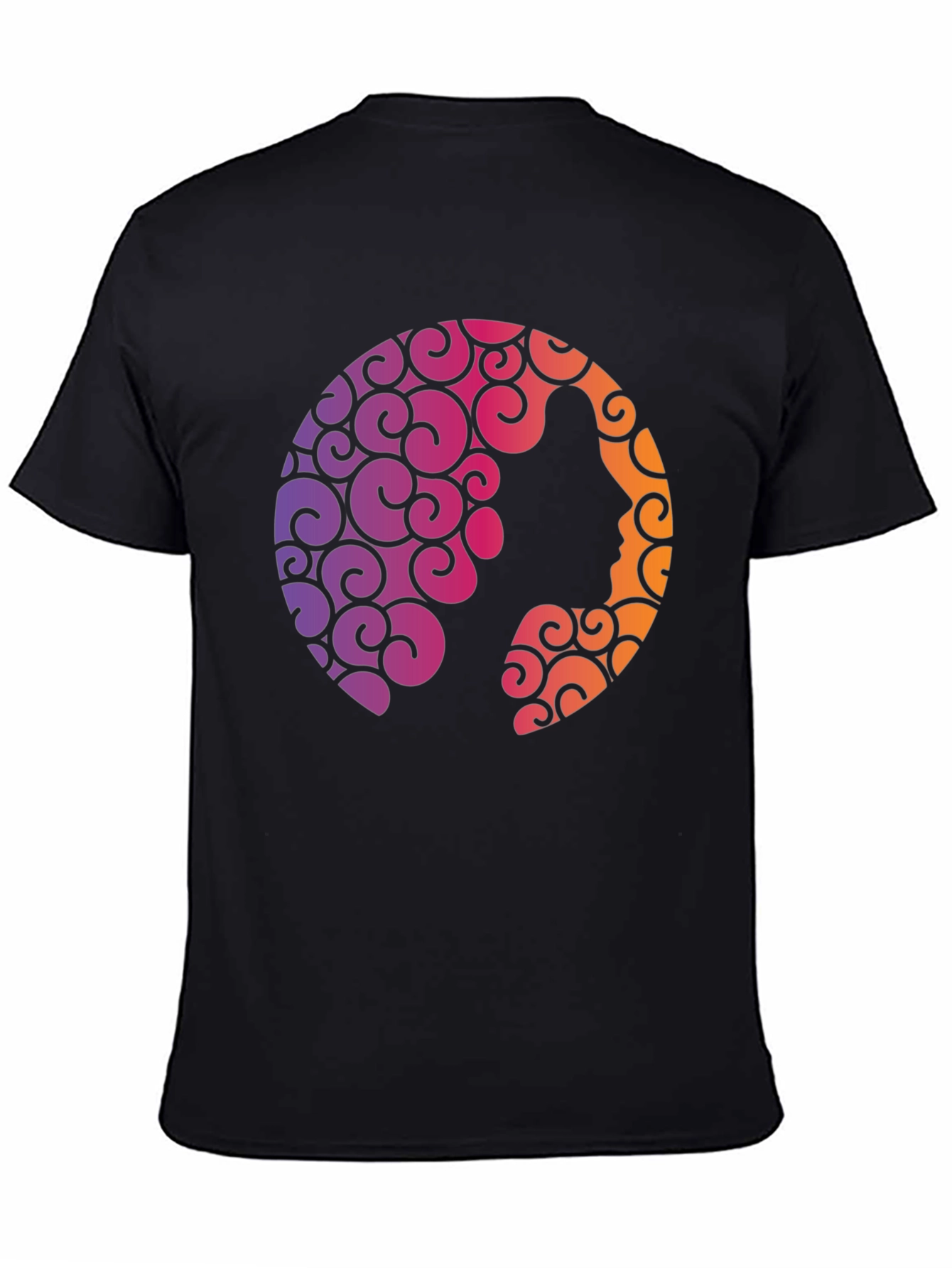Black Silhouette Swirl Graphic Tee - Soft Black T-Shirt view 4