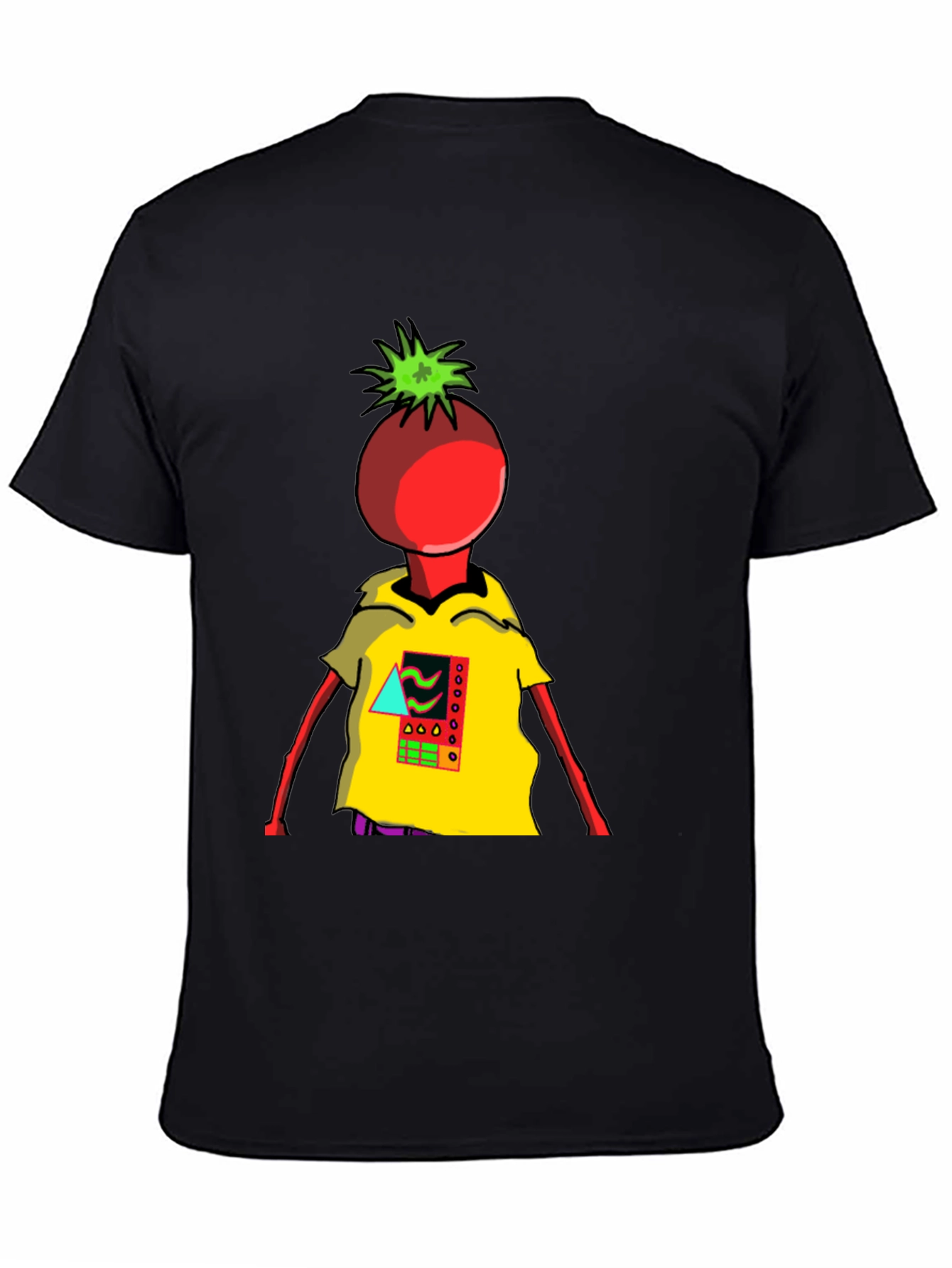Black Tomato Head Graphic Tee - Unique & Stylish view 4