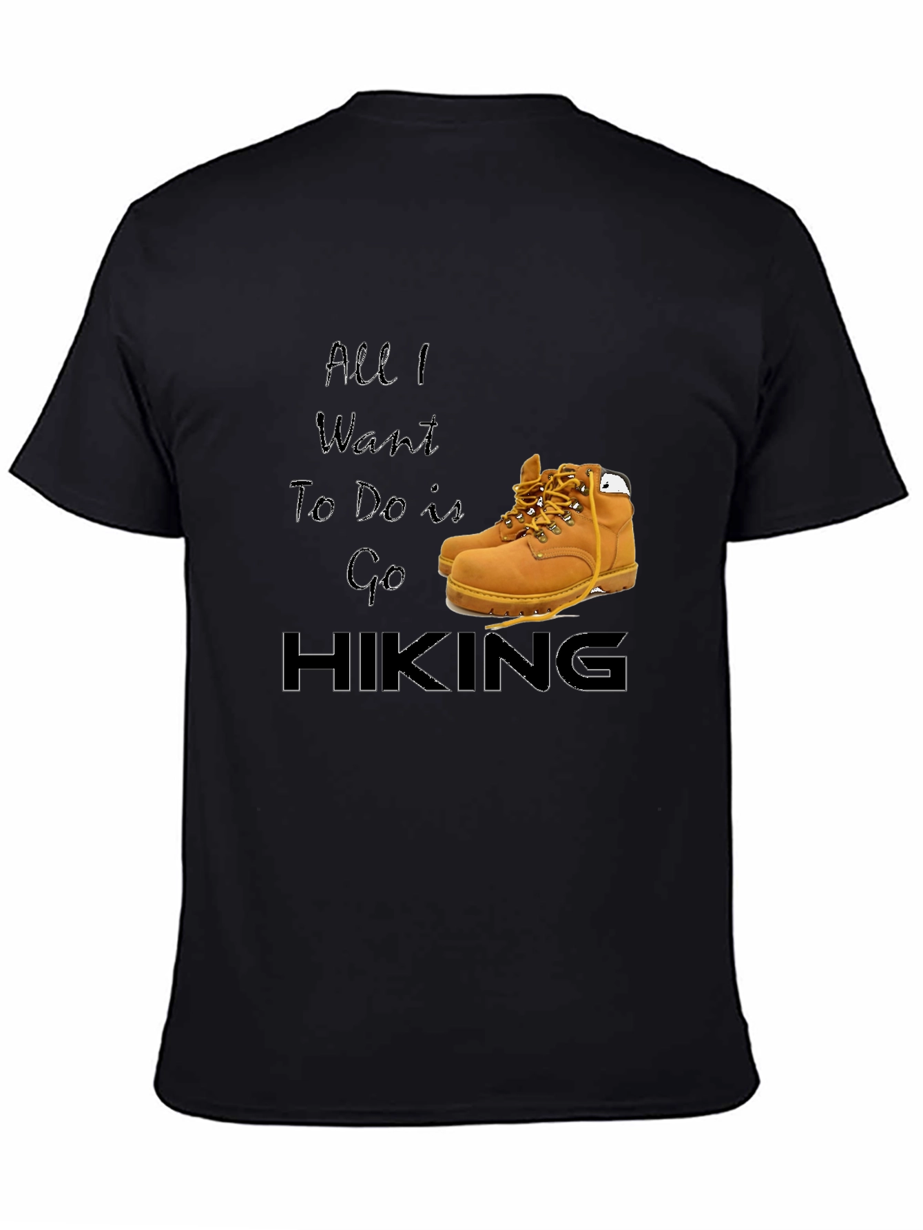 Black Hiking Lover's T-Shirt - Adventure Awaits! view 4