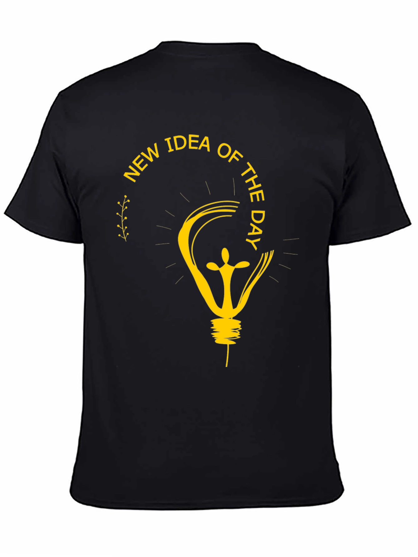 Black New Idea Of The Day Graphic T-Shirt view 4