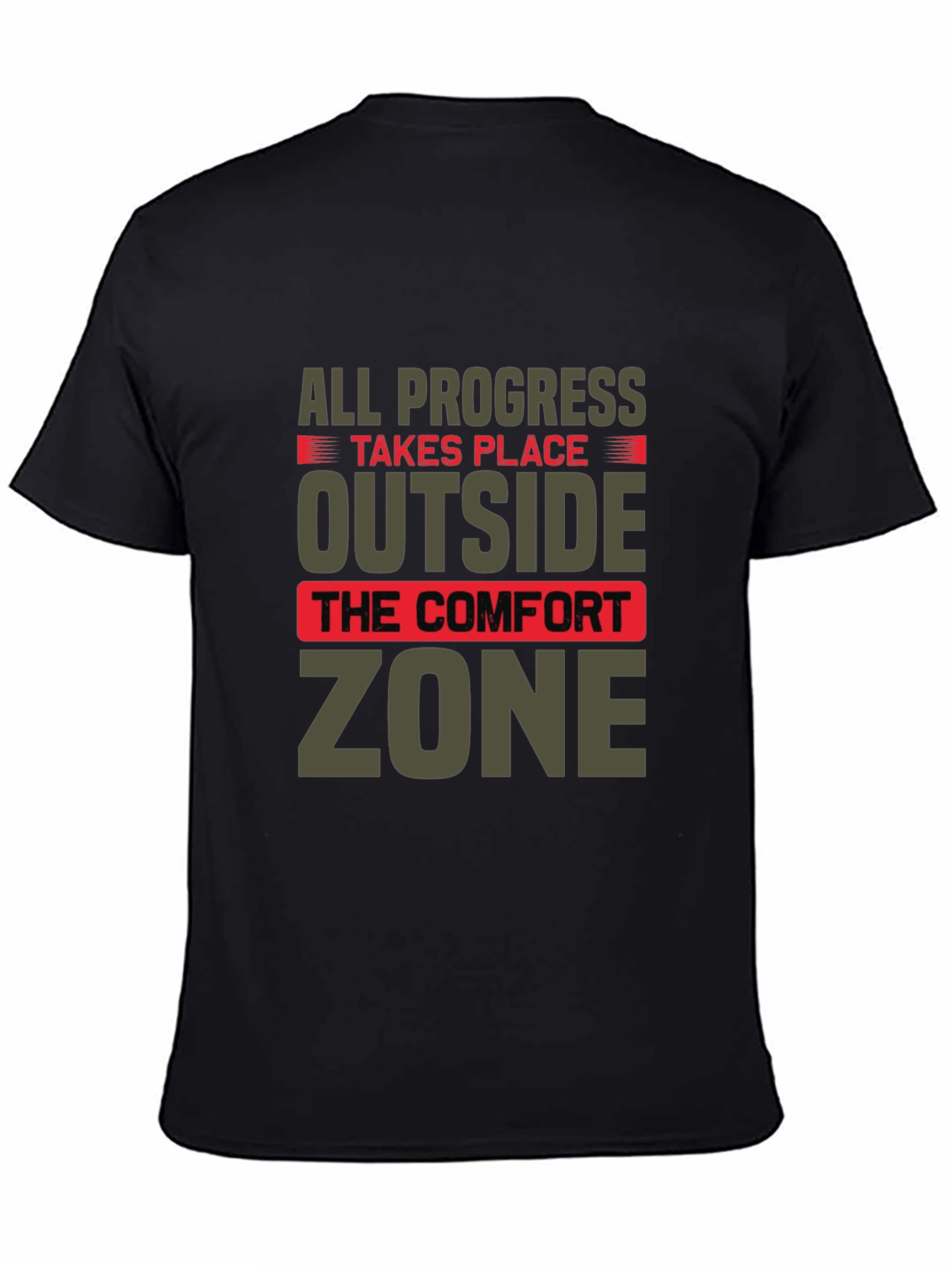 Black Progress Outside Comfort Zone Graphic T-Shirt view 4