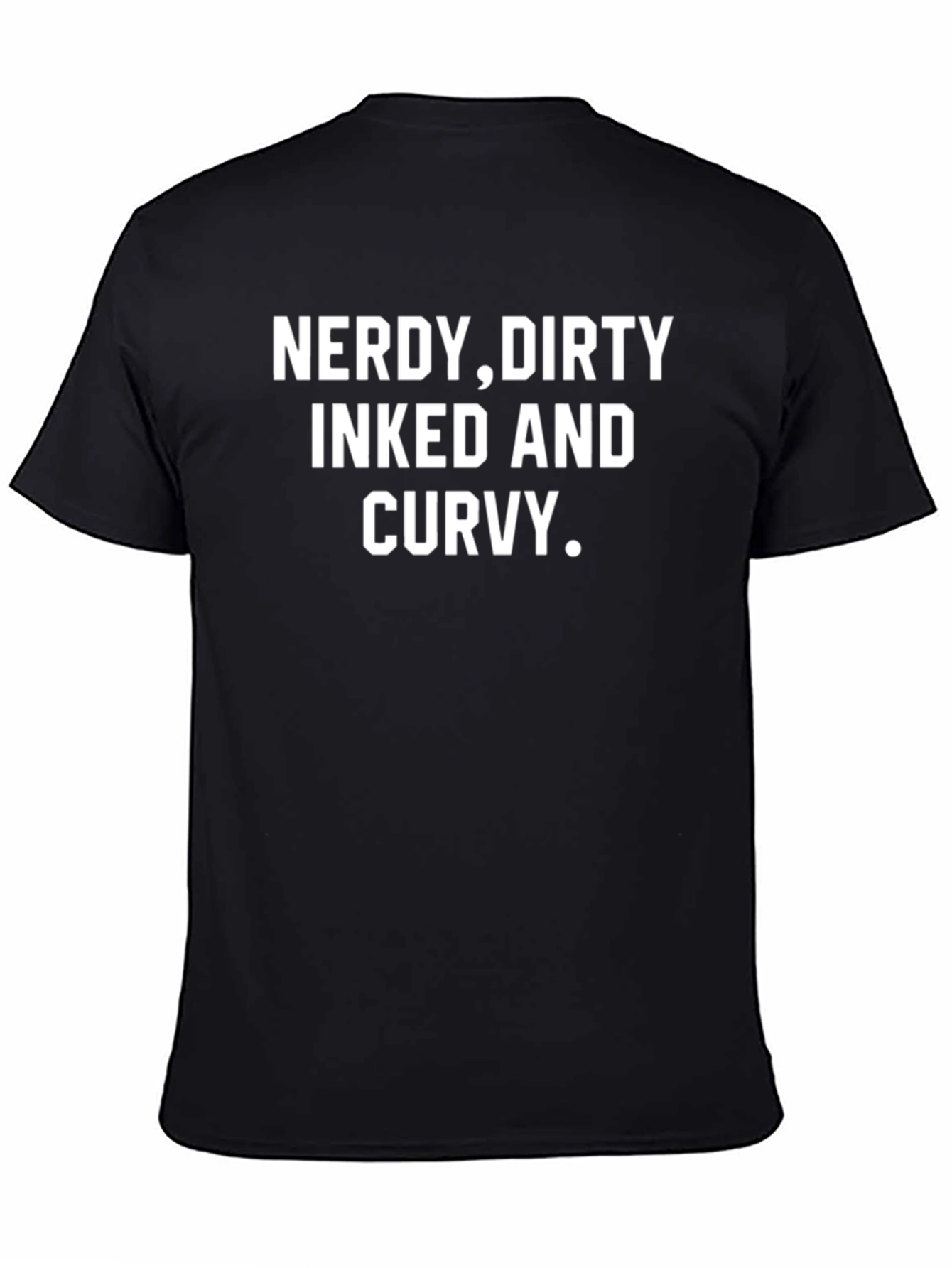 Black Nerdy Dirty Inked Curvy Graphic Tee view 4
