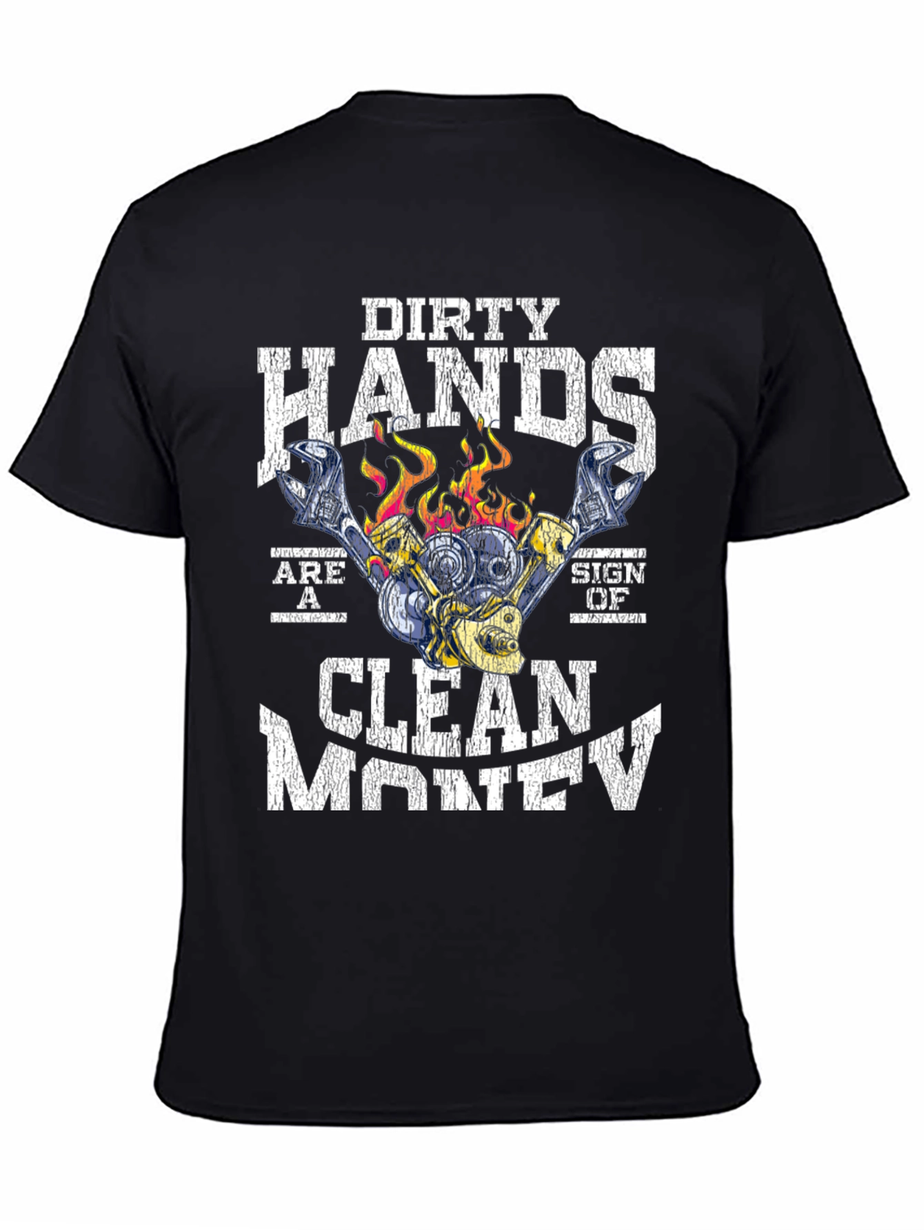 Black Dirty Hands Clean Money Graphic T-Shirt view 4